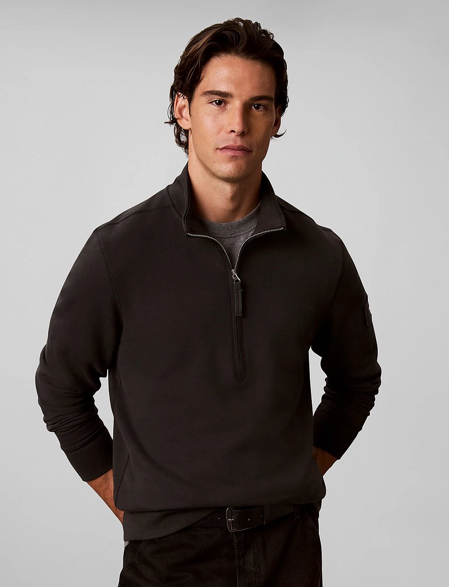 Calvin Klein Jeans - LS EU 350TERRY BADGE QTR ZIP - poolpika lukuga džemprid - pirate black - 3