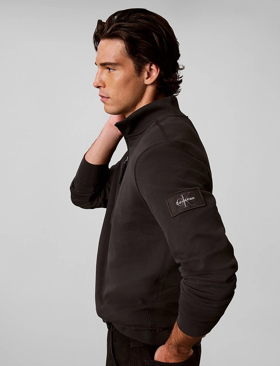 Calvin Klein Jeans - LS EU 350TERRY BADGE QTR ZIP - poolpika lukuga džemprid - pirate black - 5