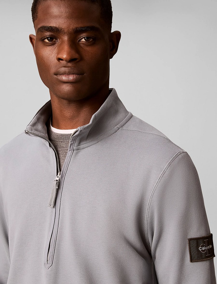 Calvin Klein Jeans - LS EU 350TERRY BADGE QTR ZIP - pullover mit halbem reißverschluss - steel gray - 5