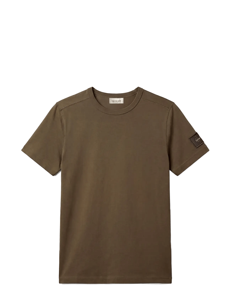 Calvin Klein Jeans - SS CLSC SUEDED JERSEY BADGE TEE - kurzärmelige t-shirts - olive night - 1