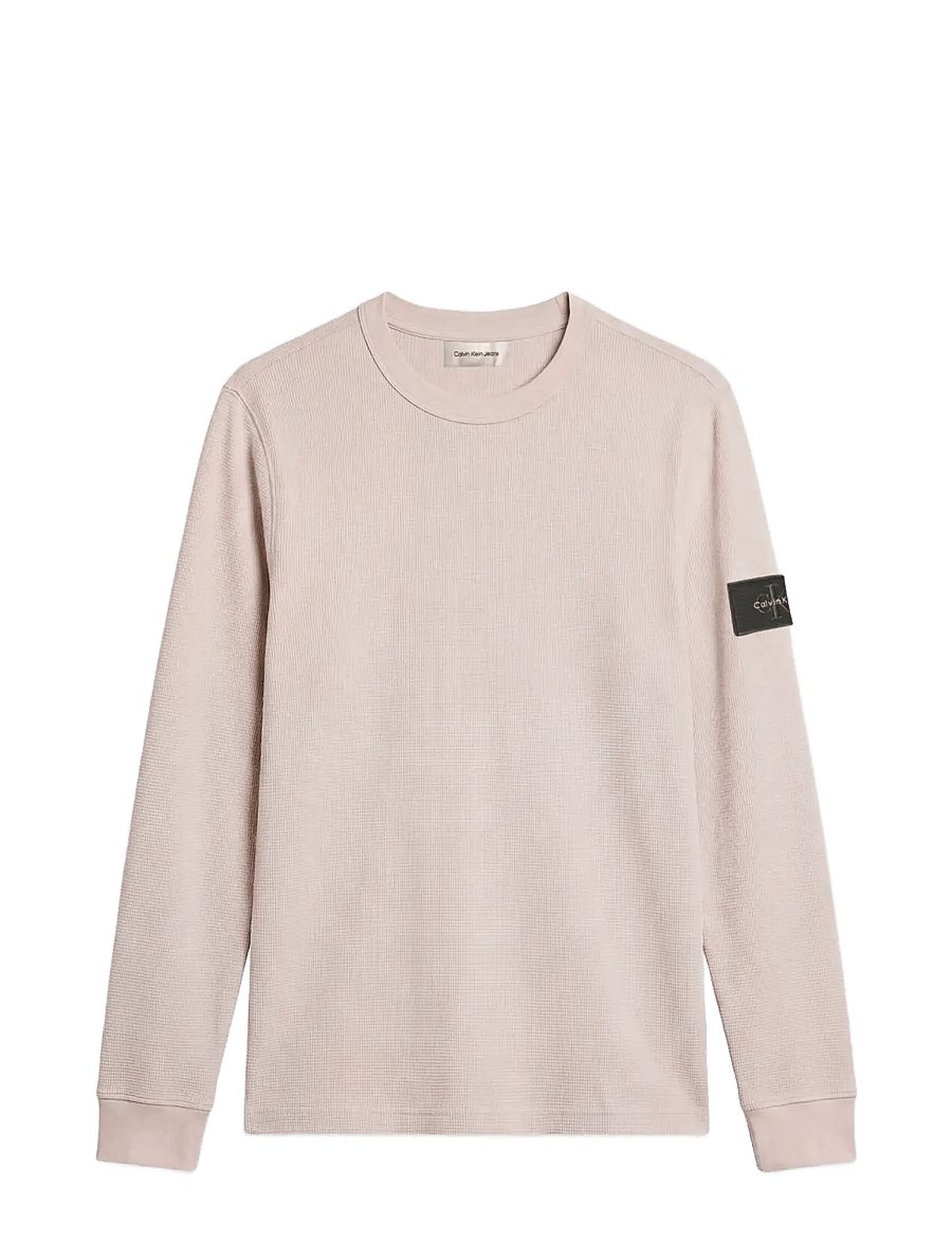 Calvin Klein Jeans - LS WAFFLE BADGE CREWNK TEE - langärmelige t-shirts - moonstruck - 1