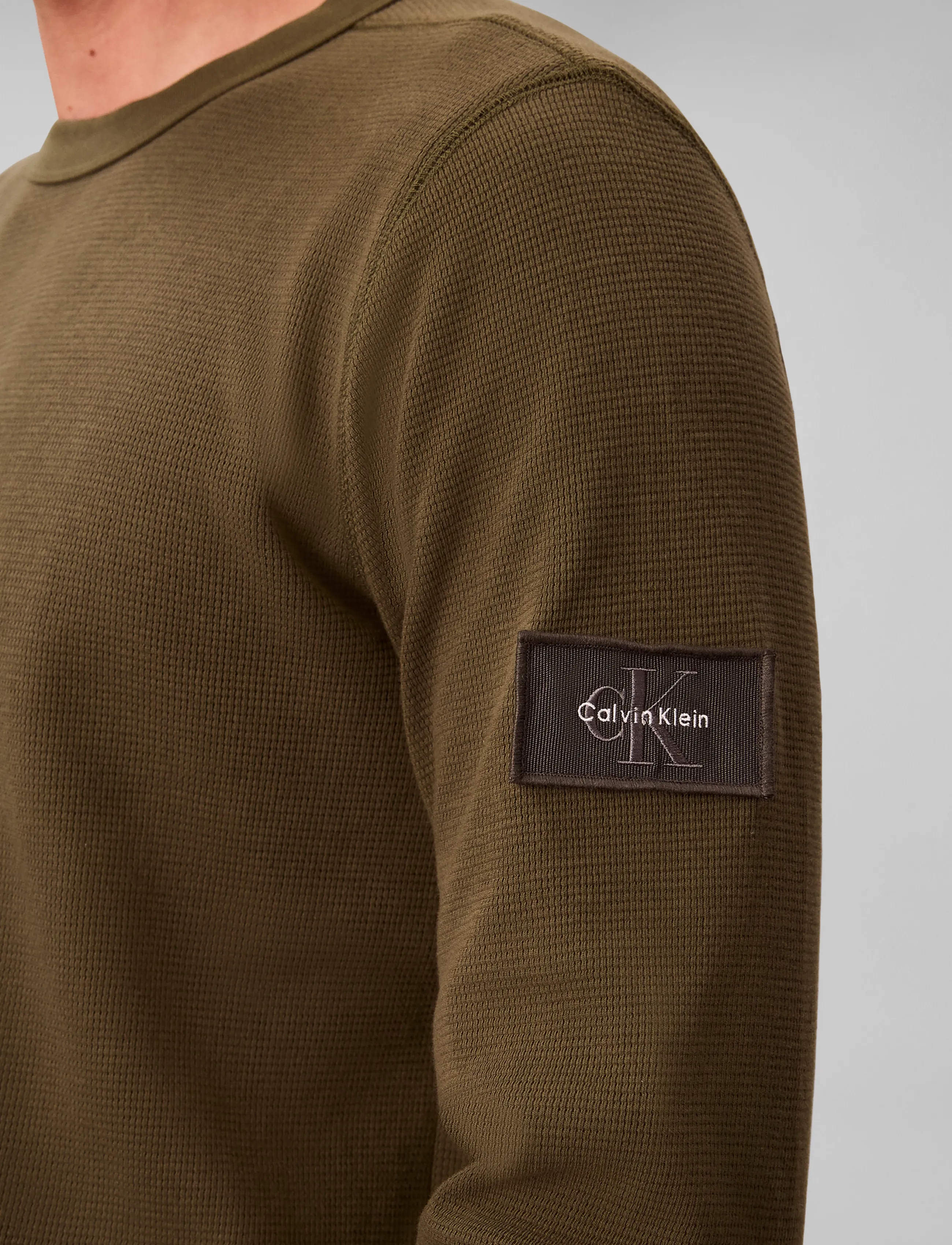 Calvin Klein Jeans Ls Waffle Badge Crewnk Tee t-shirts herr – bild 6