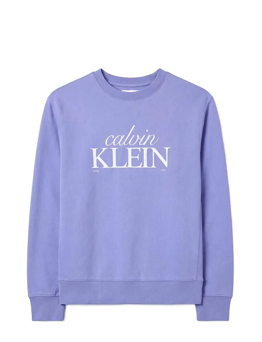 Calvin Klein Jeans - LS PREMTERRY FONTMIX CN SWTSHRT - shop efter stil - bleached denim - 1