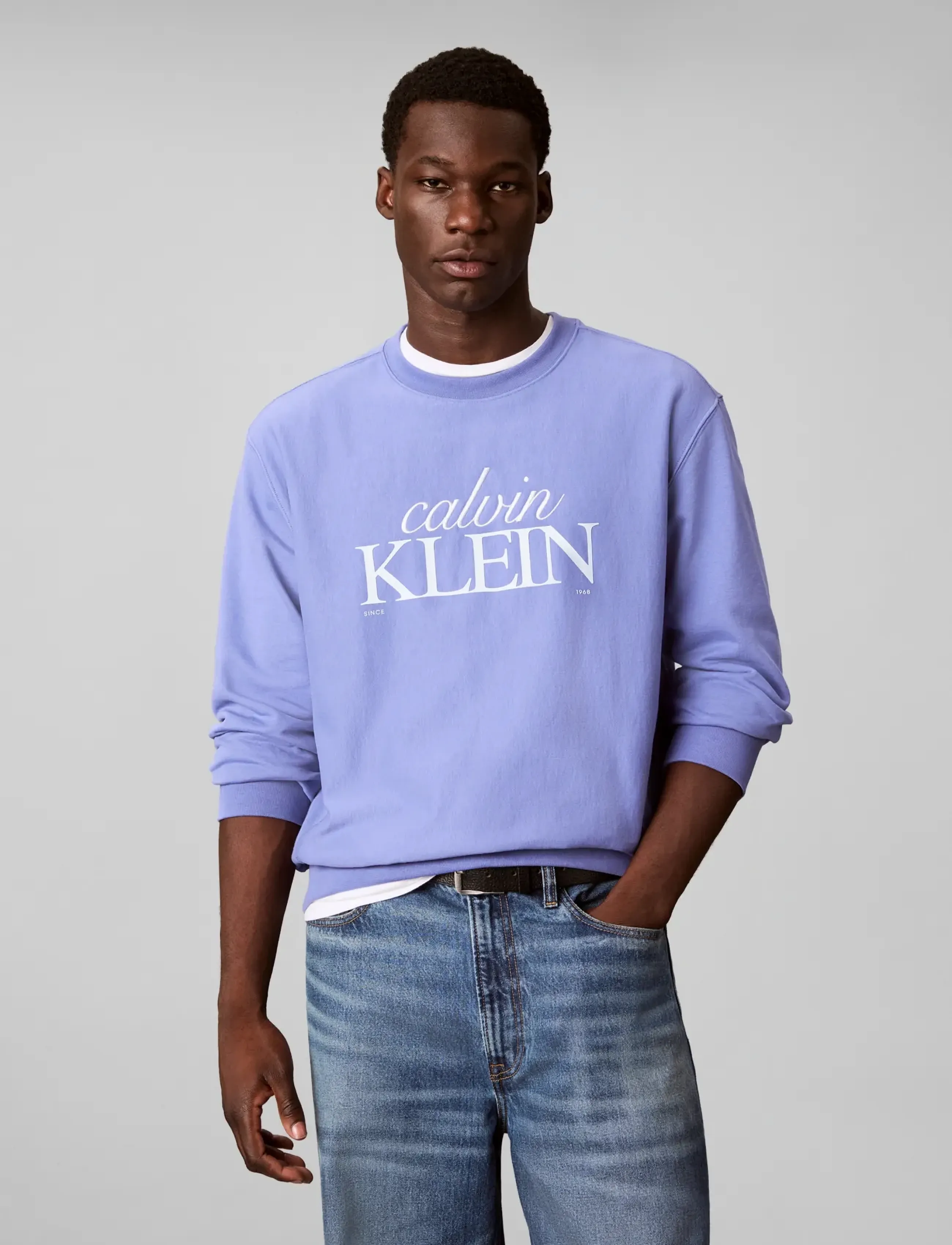 Calvin Klein Jeans - LS PREMTERRY FONTMIX CN SWTSHRT - shop efter stil - bleached denim - 3