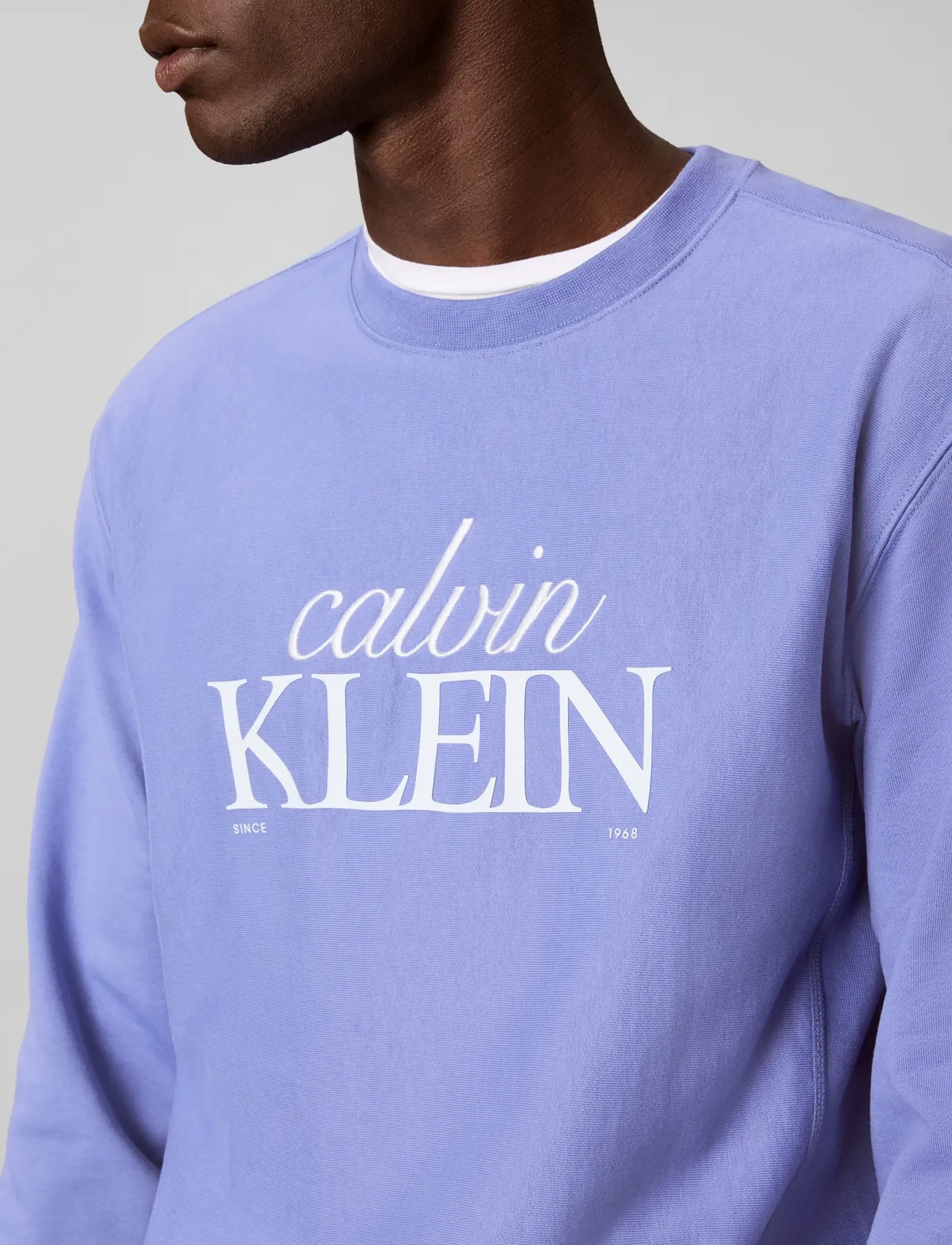 Calvin Klein Jeans - LS PREMTERRY FONTMIX CN SWTSHRT - shop efter stil - bleached denim - 4