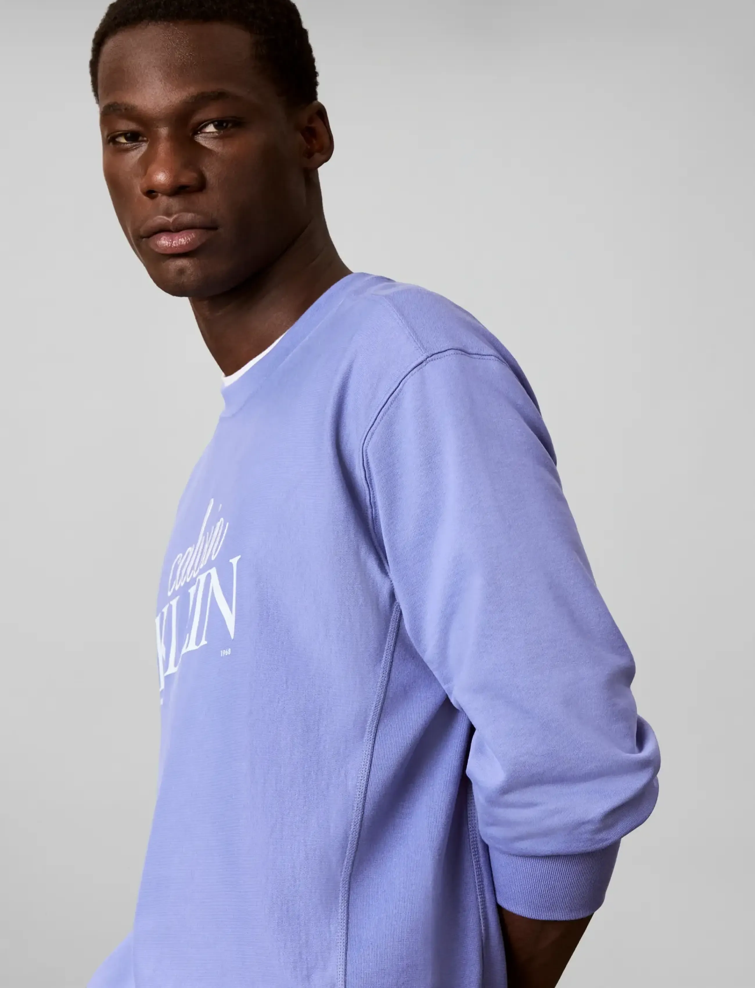 Calvin Klein Jeans - LS PREMTERRY FONTMIX CN SWTSHRT - shop efter stil - bleached denim - 5