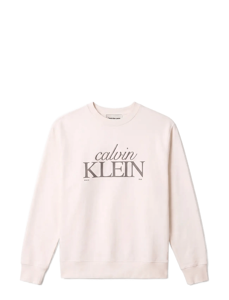 Calvin Klein Jeans - LS PREMTERRY FONTMIX CN SWTSHRT - shop efter stil - tofu - 1