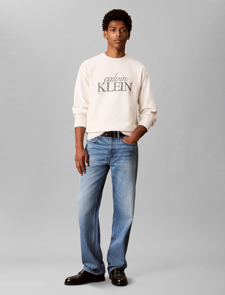 Calvin Klein Jeans - LS PREMTERRY FONTMIX CN SWTSHRT - shop efter stil - tofu - 0