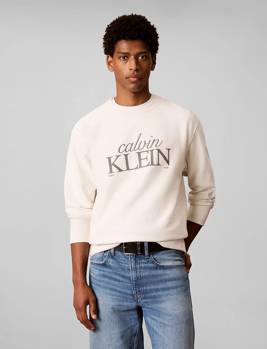 Calvin Klein Jeans - LS PREMTERRY FONTMIX CN SWTSHRT - shop efter stil - tofu - 3