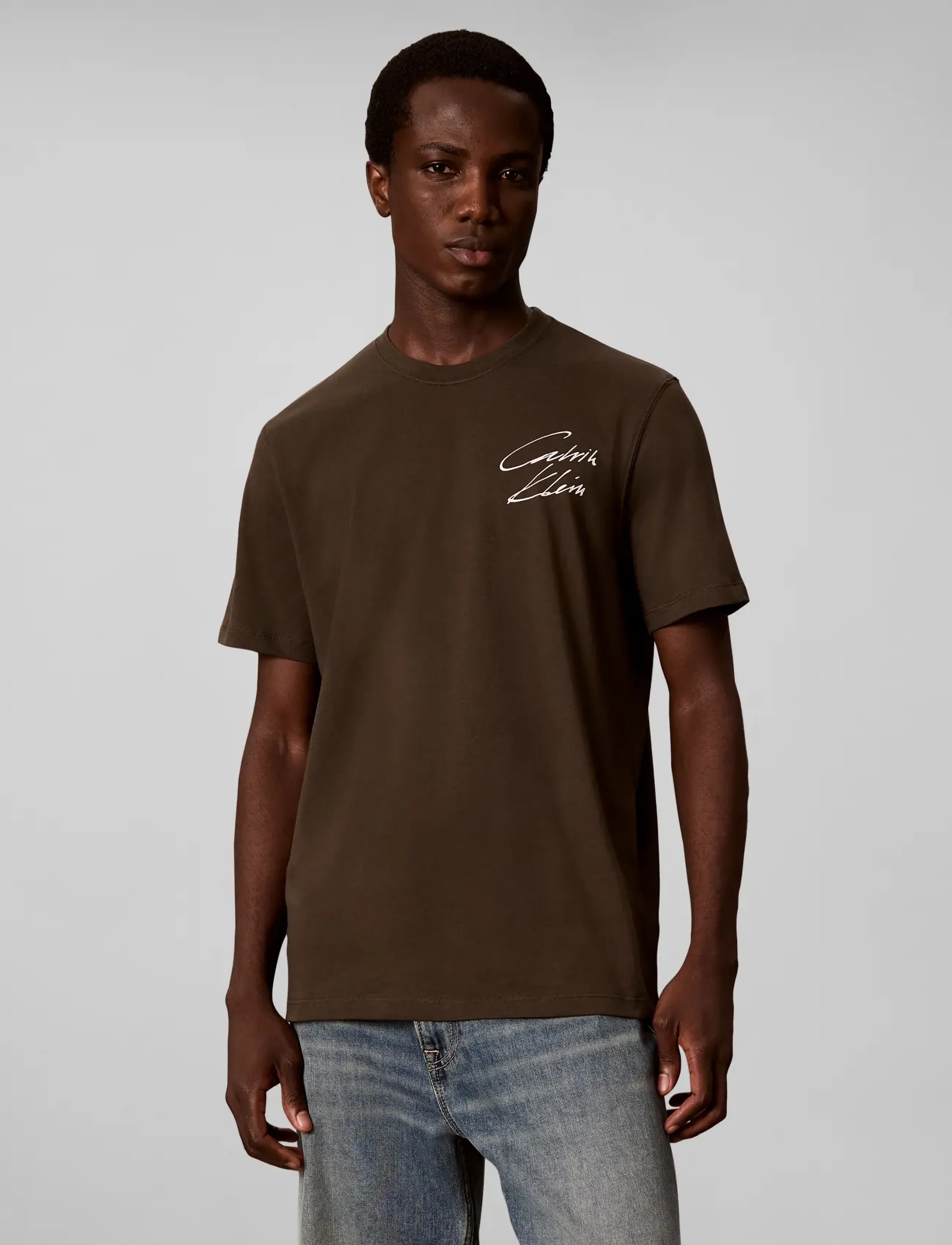 Calvin Klein Jeans - SS CLSC 30s EU SCRIPT GRAPHIC - lühikeste varrukatega t-särgid - green stone - 3