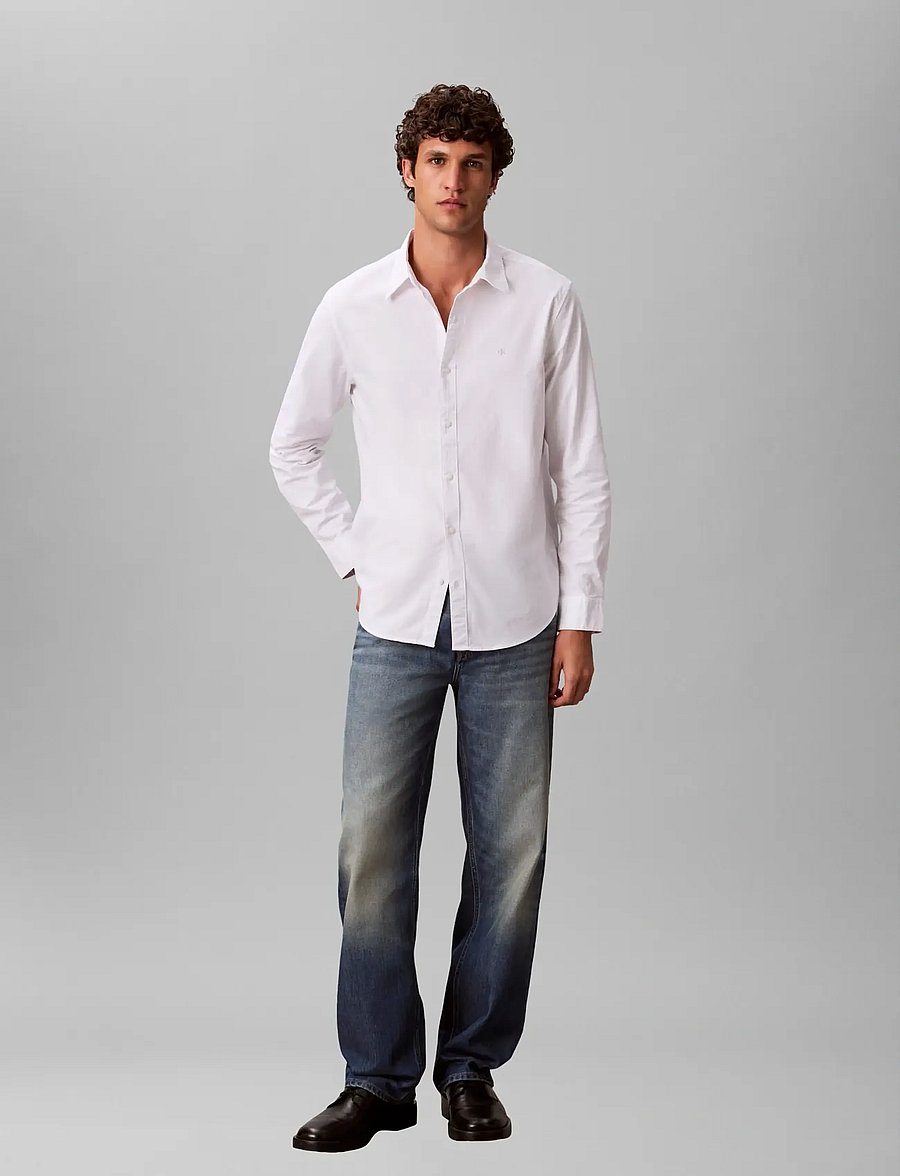 Calvin Klein Jeans - LS SOLID OXFORD CLASSIC SHIRT - oxford skjorter - brilliant white - 0