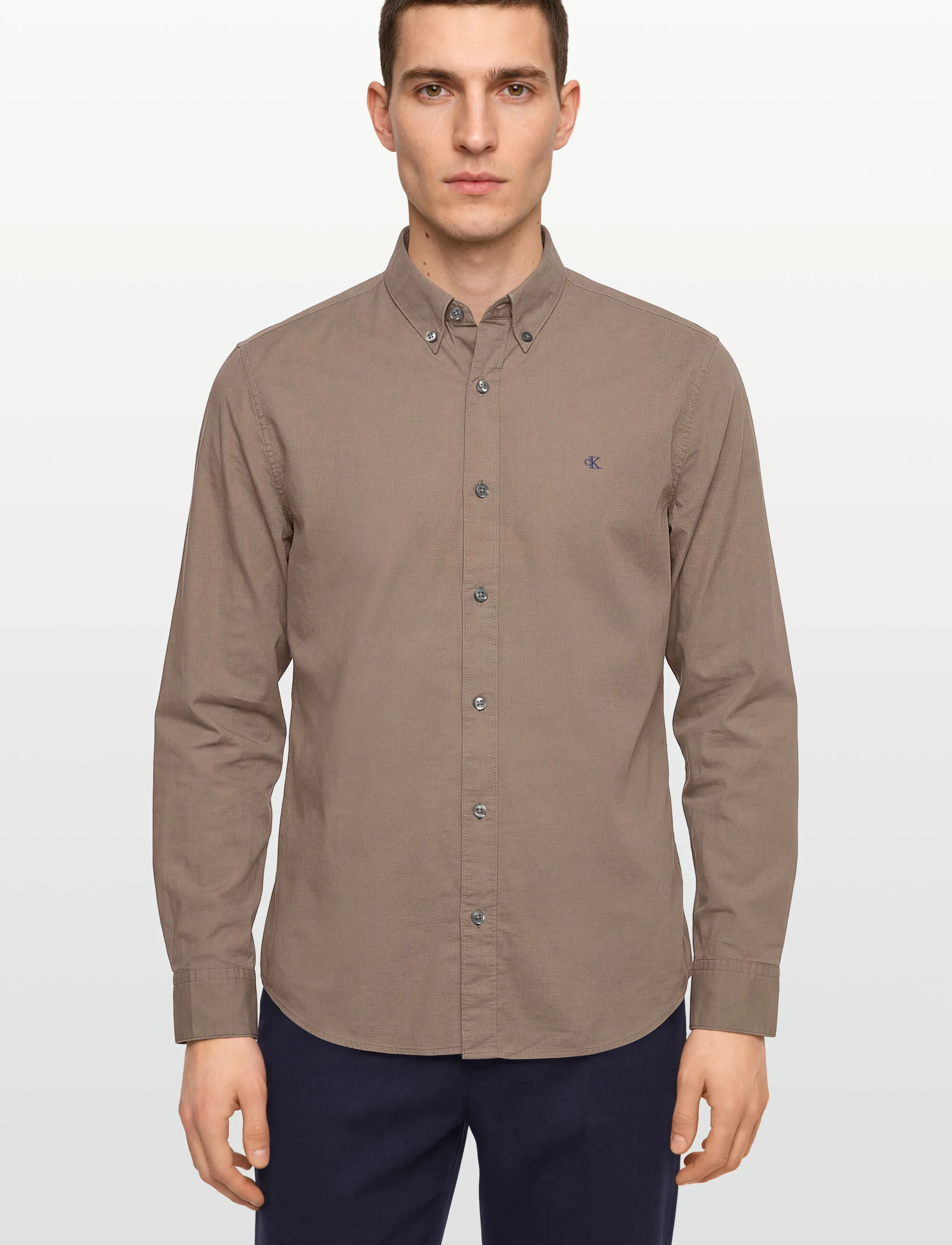 Calvin Klein Jeans - LS SOLID OXFORD CLASSIC SHIRT - oxford shirts - taupe tone - 3