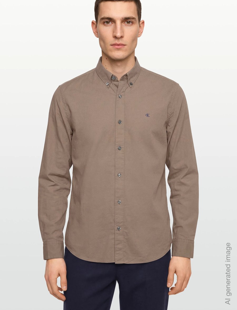 Calvin Klein Jeans - LS SOLID OXFORD CLASSIC SHIRT - oxford-skjortor - taupe tone - 3
