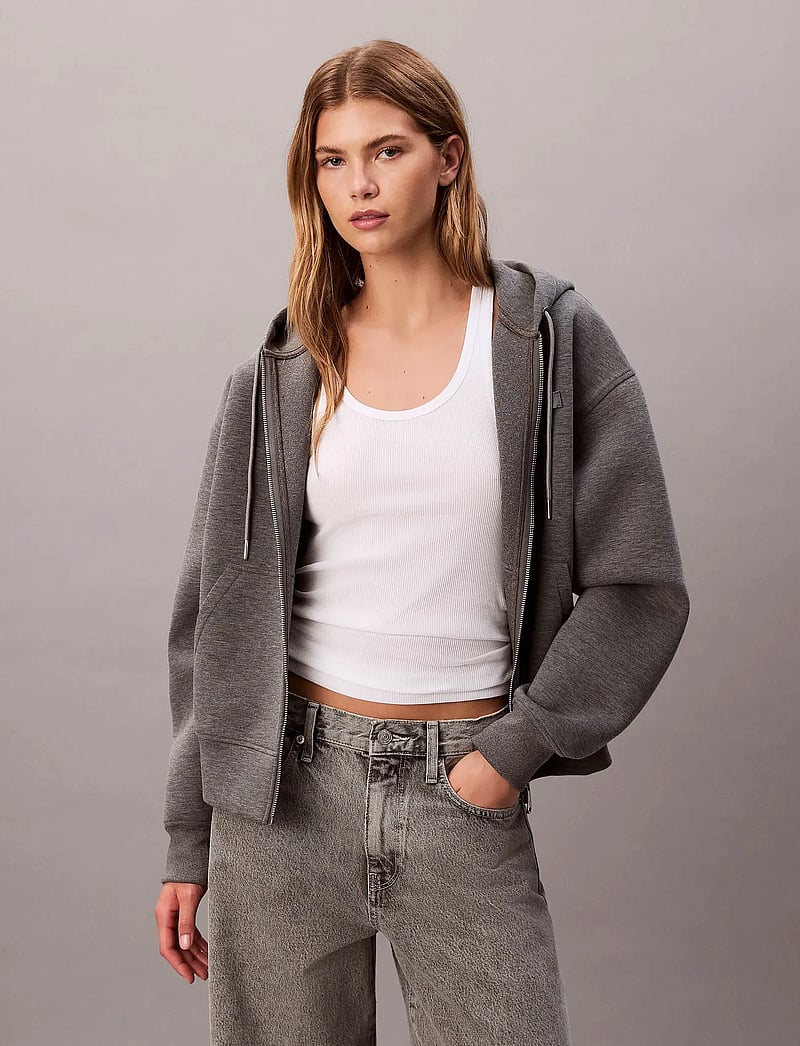 Calvin Klein Jeans - LS OVERSIZED SCUBA HOODIE - hættetrøjer - med grey heather - 0
