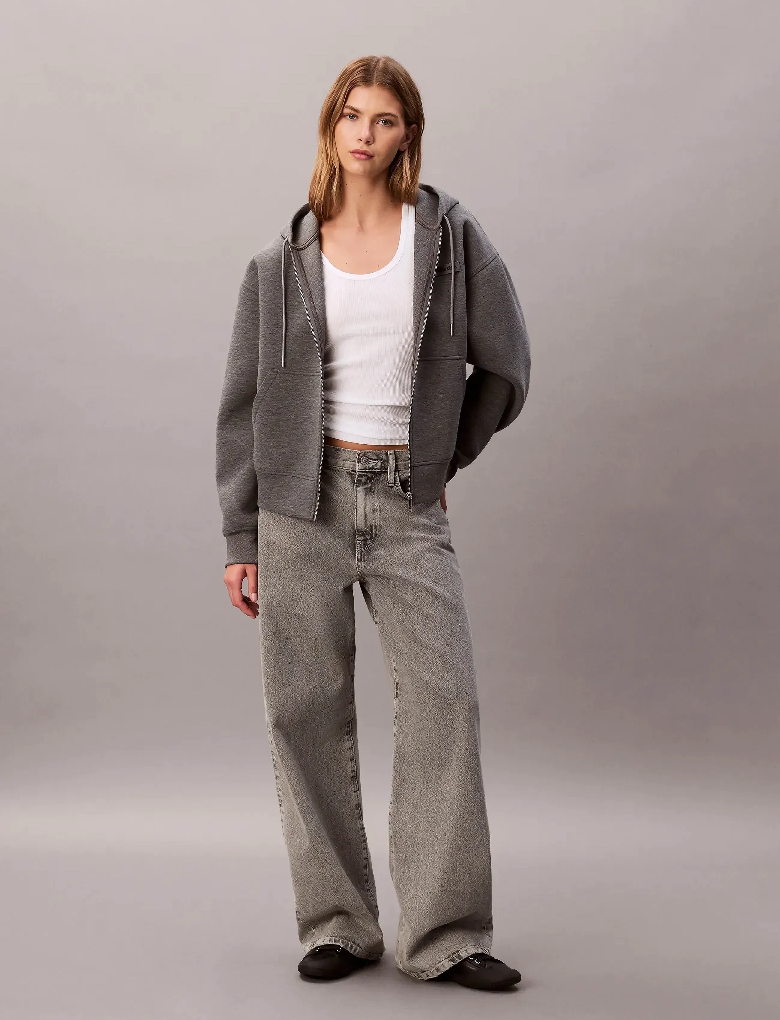 Calvin Klein Jeans - LS OVERSIZED SCUBA HOODIE - hupparit - med grey heather - 3