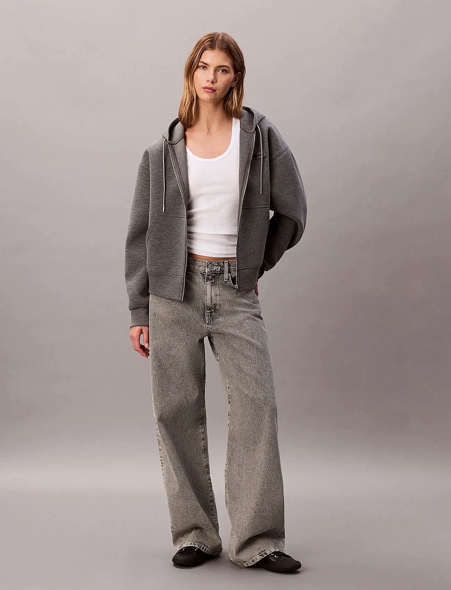 Calvin Klein Jeans - LS OVERSIZED SCUBA HOODIE - hoodies - med grey heather - 3