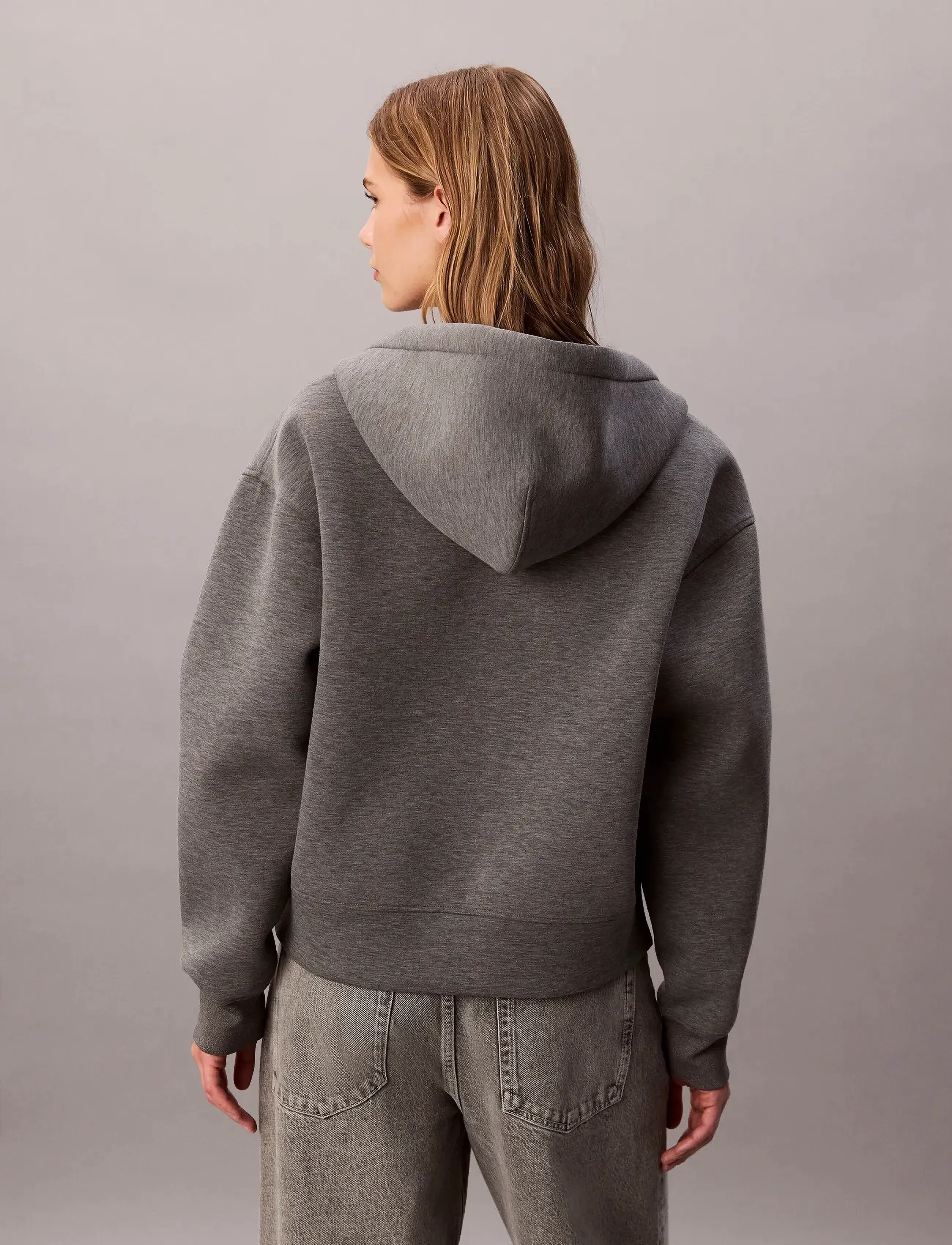 Calvin Klein Jeans - LS OVERSIZED SCUBA HOODIE - hupparit - med grey heather - 4