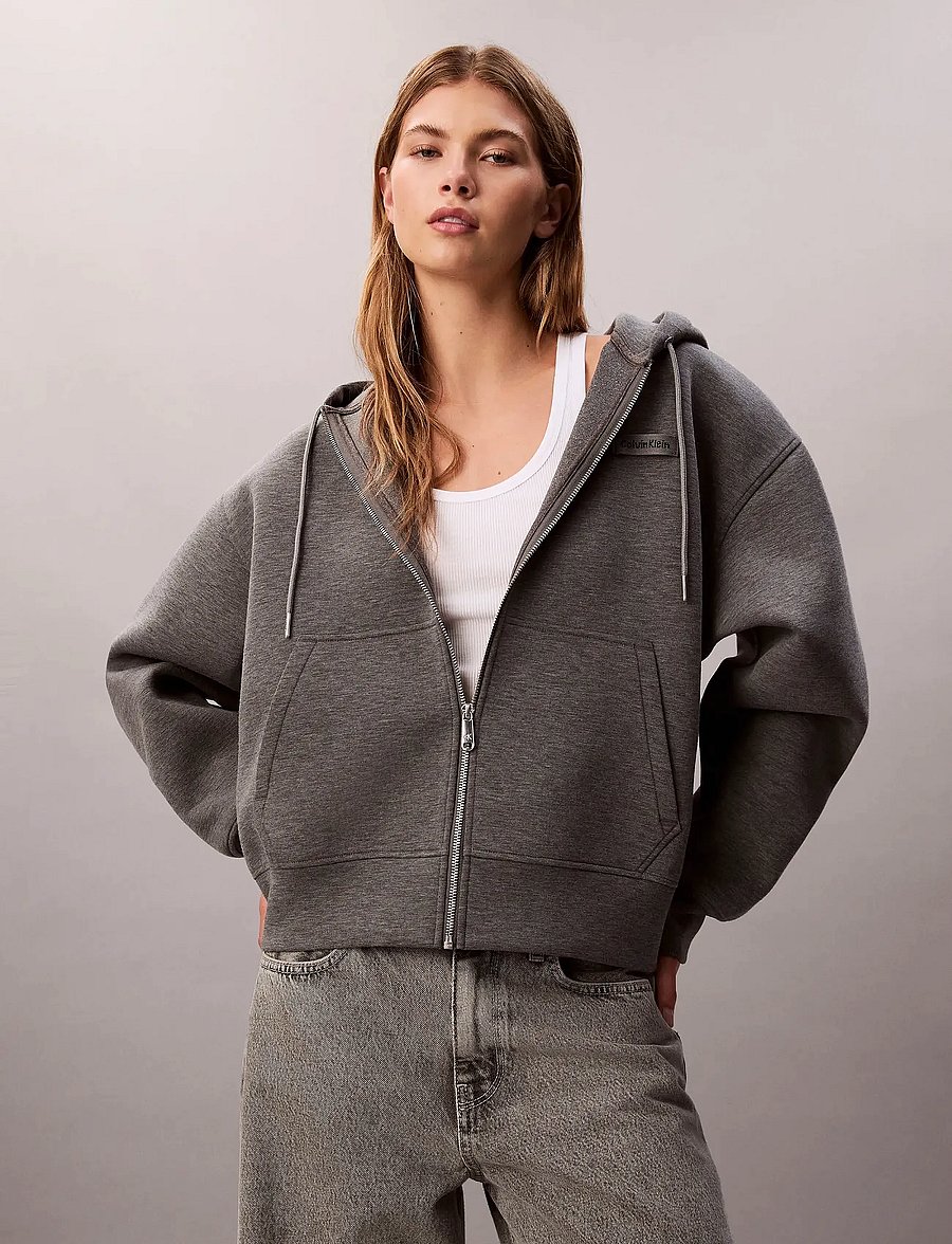 Calvin Klein Jeans - LS OVERSIZED SCUBA HOODIE - hoodies - med grey heather - 5