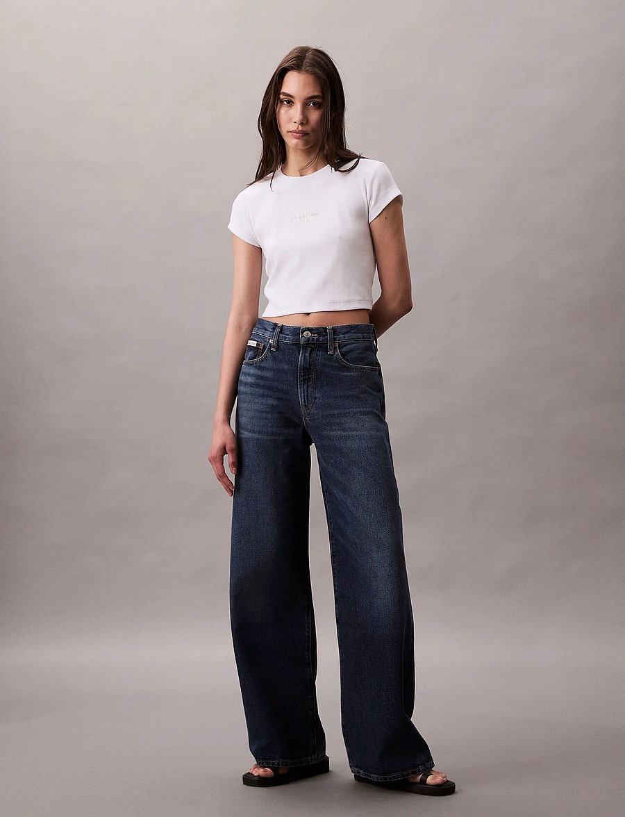 Calvin Klein Jeans - THE WIDE LEG TINTED HORSESHOE - platūs džinsai - tinted horseshoe - 0