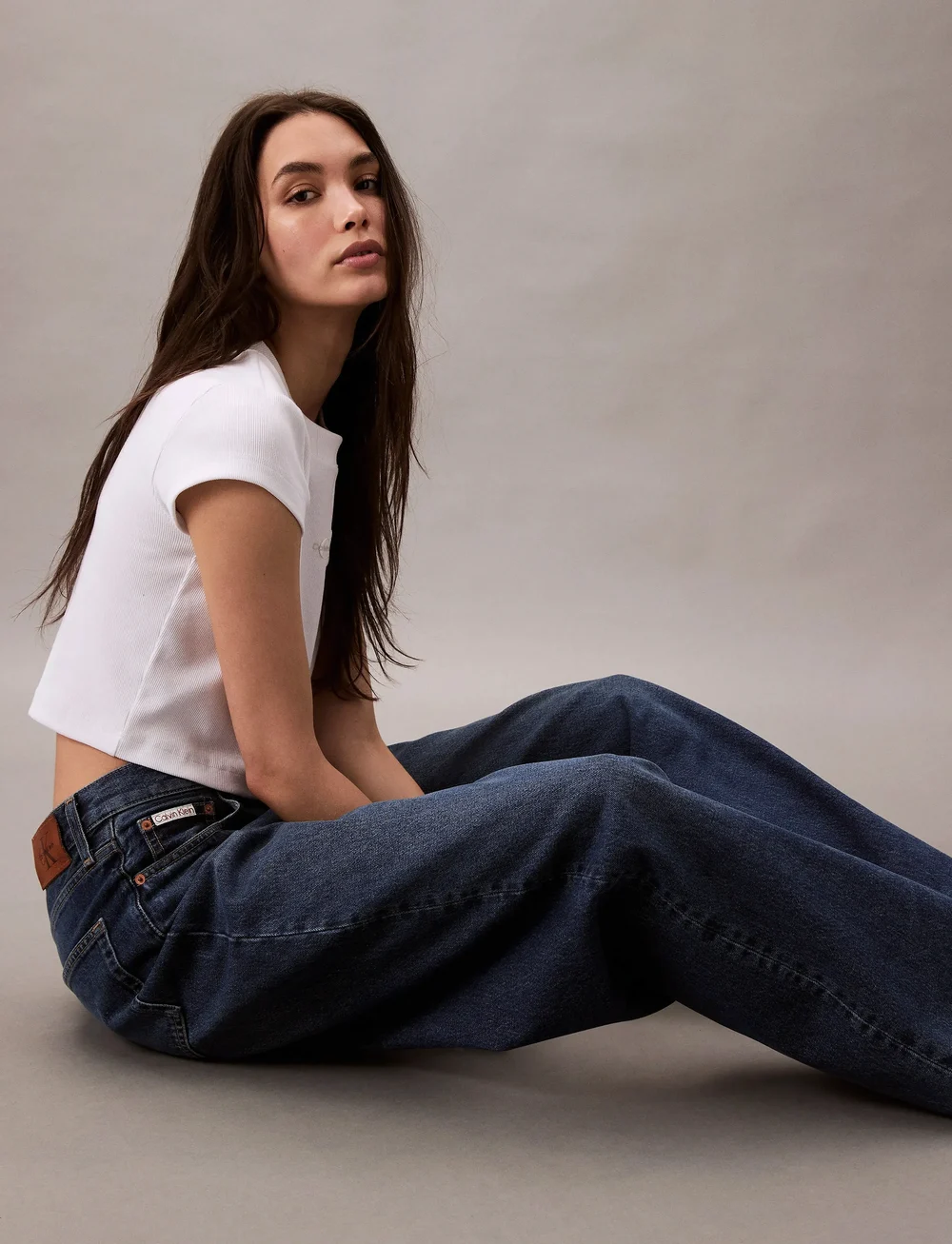 Calvin Klein Jeans - THE WIDE LEG TINTED HORSESHOE - hosen mit weitem bein - tinted horseshoe - 3