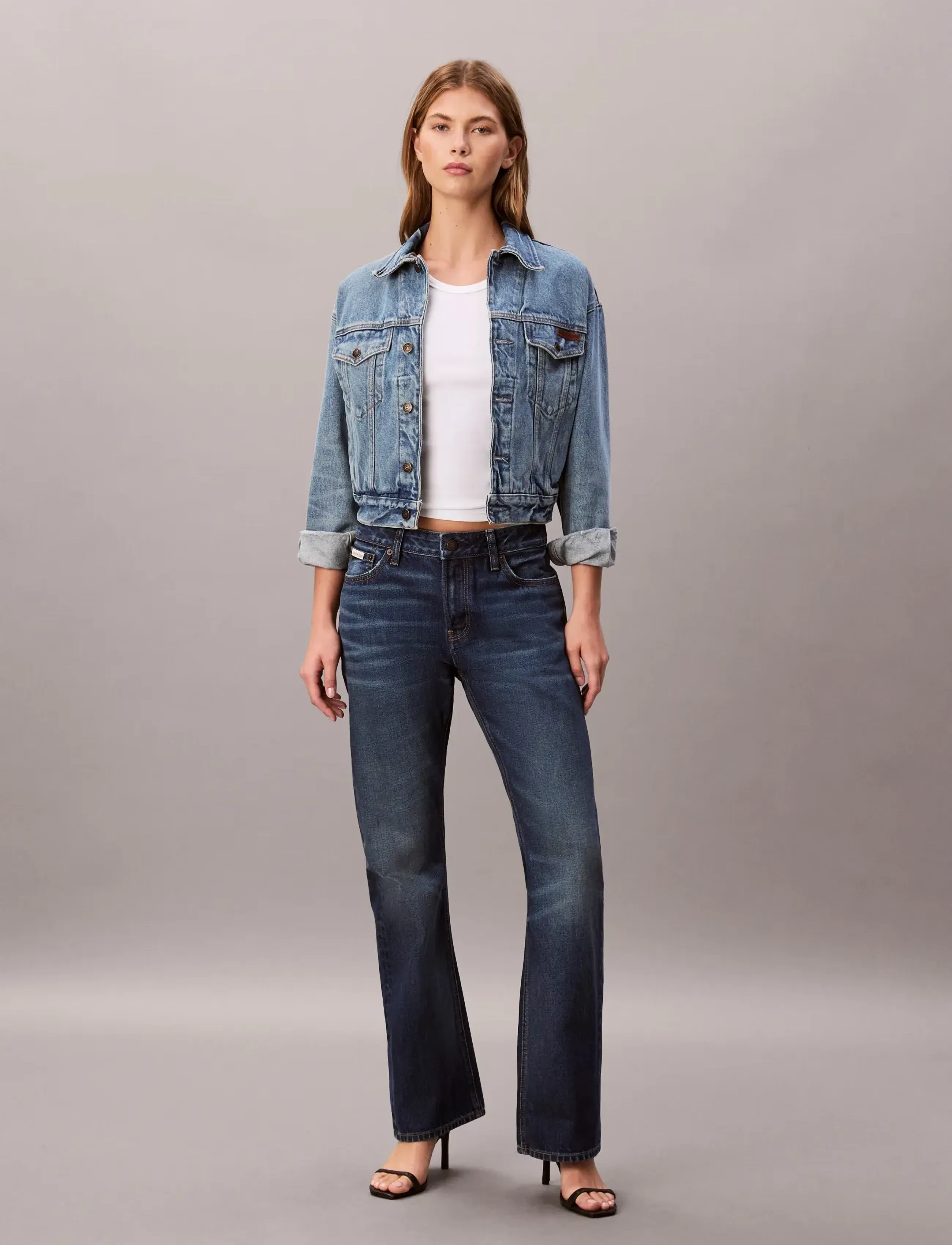 Calvin Klein Jeans RELAXED BOOTCUT DARK CRESCENT - Straight jeans - DARK CRESCENT / blue