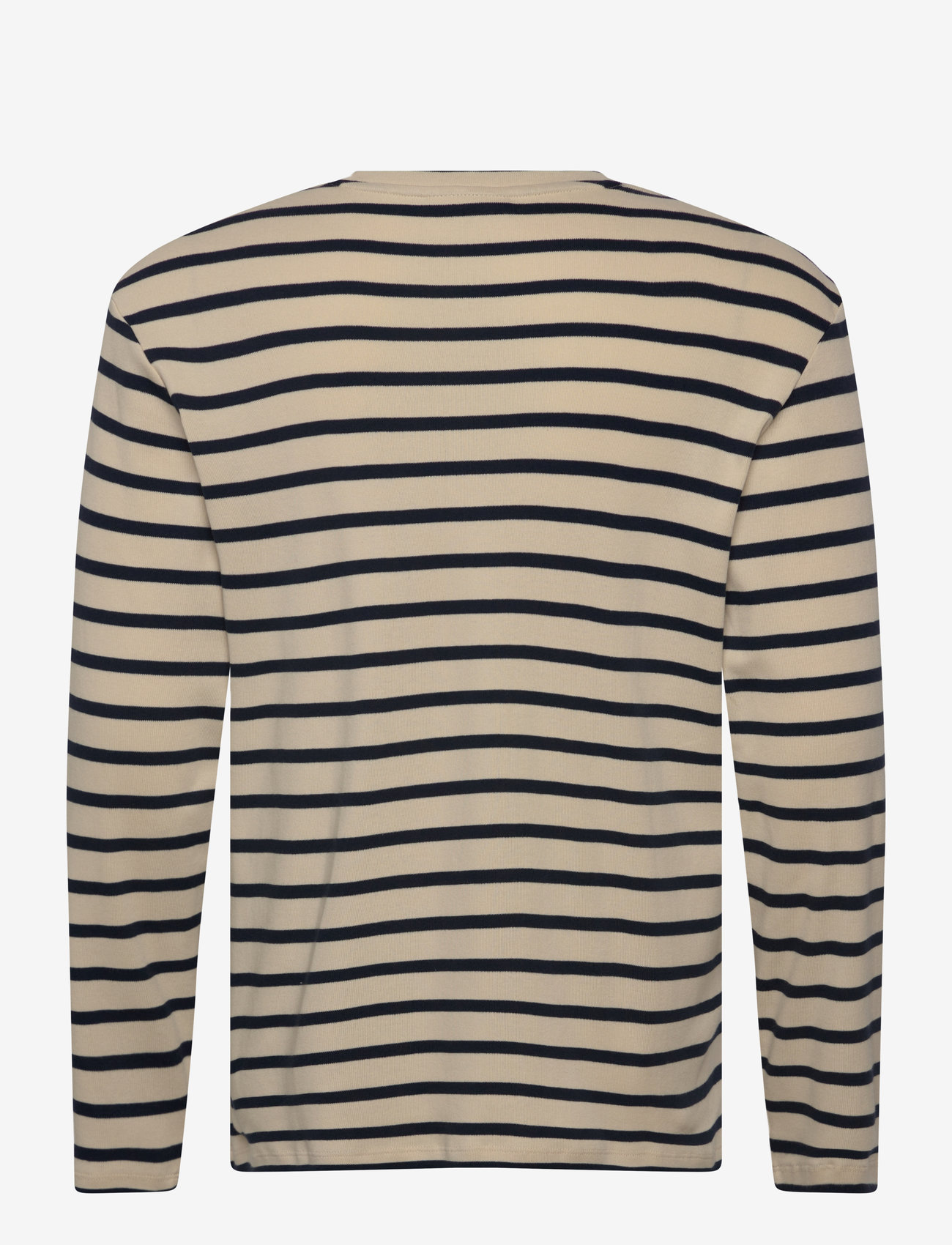 Calvin Klein Jeans - LS COMPACT RIB STRIPE CREWNK TEE - long-sleeved t-shirts - bone white - 2