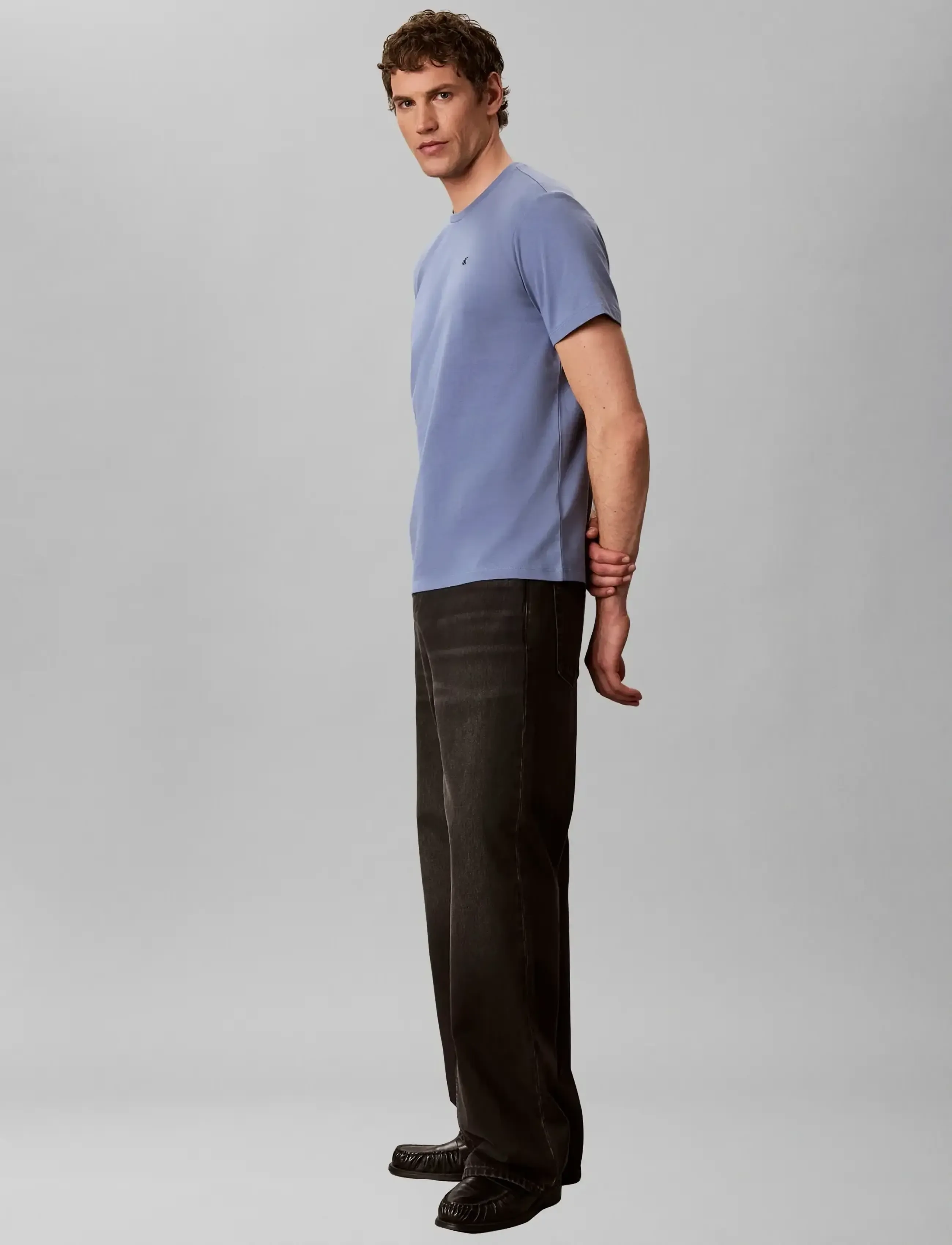 Calvin Klein Jeans - SS CLASSIC MONOGRAM TEE - short-sleeved t-shirts - dusty sailor blue - 5