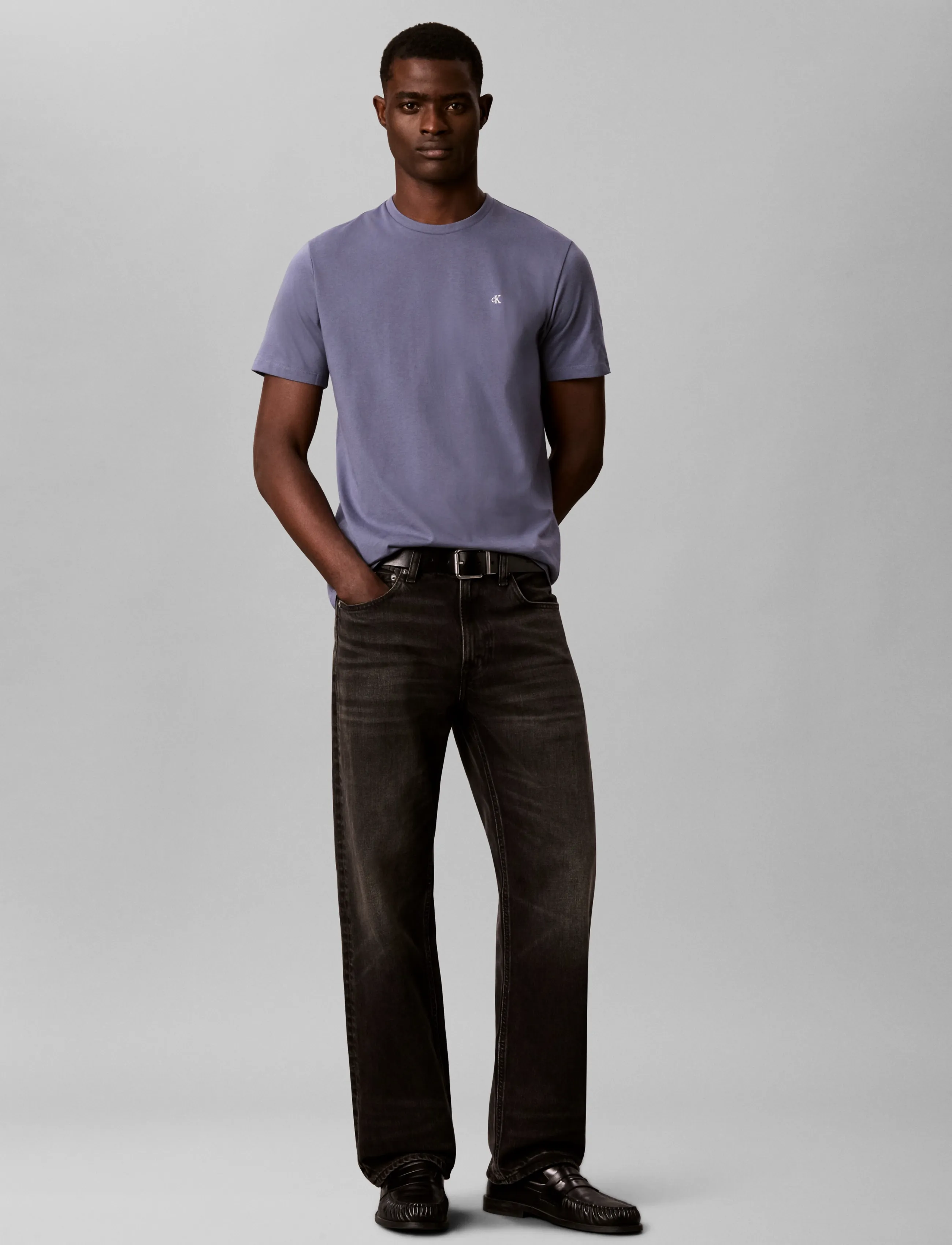 Calvin Klein Jeans SS CLASSIC MONOGRAM TEE - Kleidung - GRISAILLE / purple