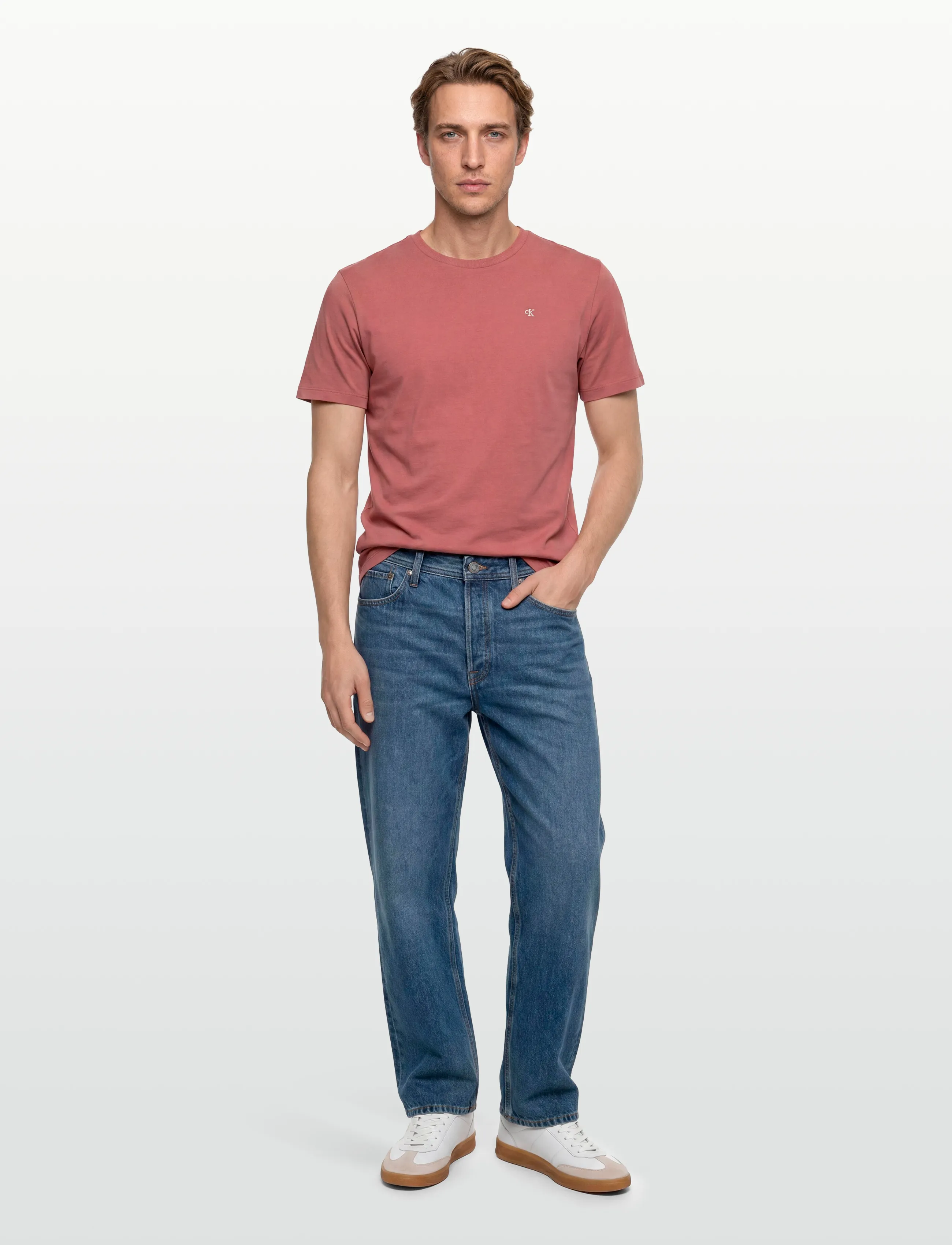 Calvin Klein Jeans SS CLASSIC MONOGRAM TEE - Kläder - LIGHT MAHOGANY / red