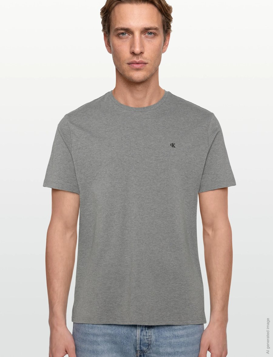Calvin Klein Jeans - SS CLASSIC MONOGRAM TEE - kurzärmelige t-shirts - med grey htr - 3