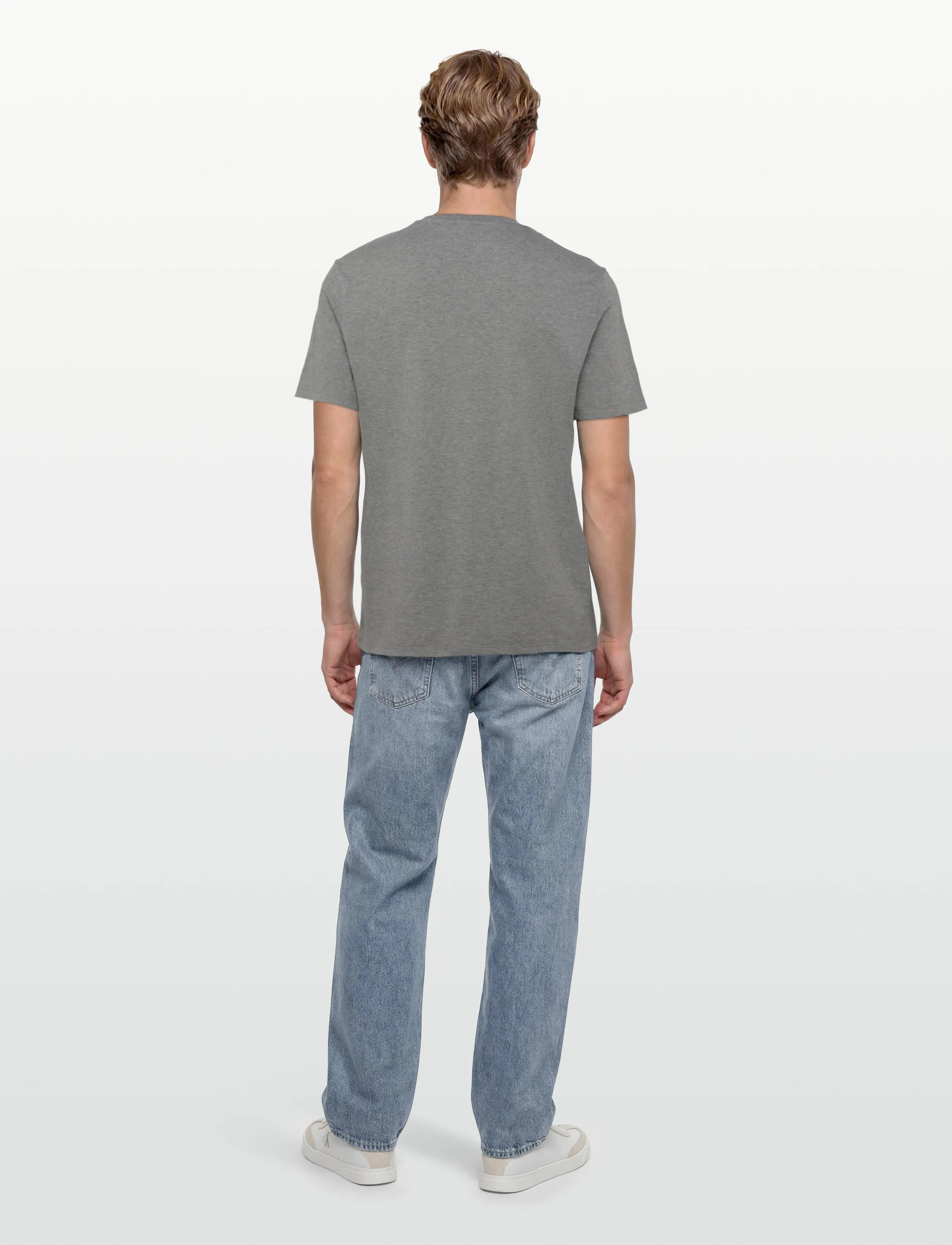 Calvin Klein Jeans - SS CLASSIC MONOGRAM TEE - kurzärmelige t-shirts - med grey htr - 4