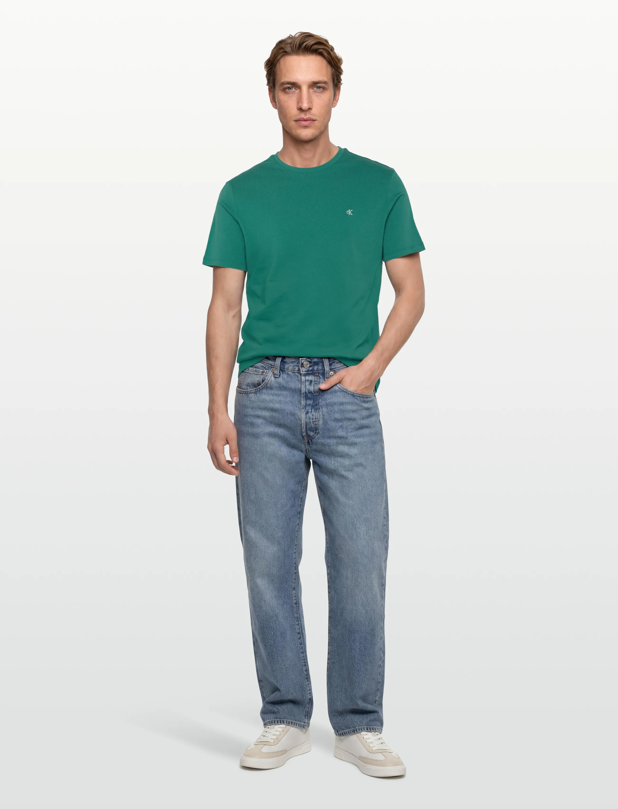 Calvin Klein Jeans SS CLASSIC MONOGRAM TEE - Kläder - NORTH SEA / green