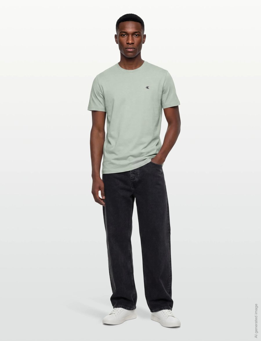 Calvin Klein Jeans - SS CLASSIC MONOGRAM TEE - kortärmade t-shirts - pale meadow - 0