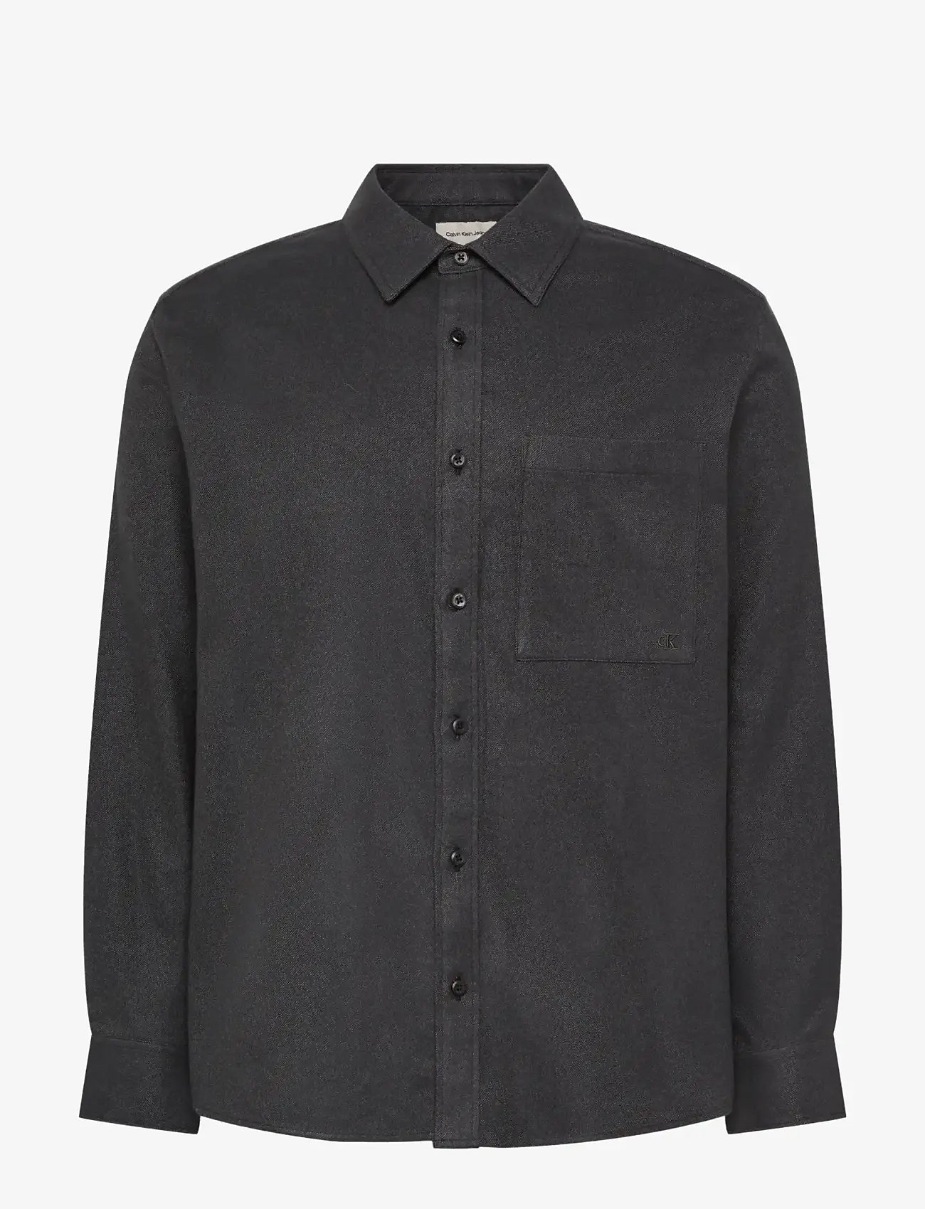 Calvin Klein Jeans - LS MELANGE FLANNEL  EASY SHIRT - flanellskjortor - black - 1