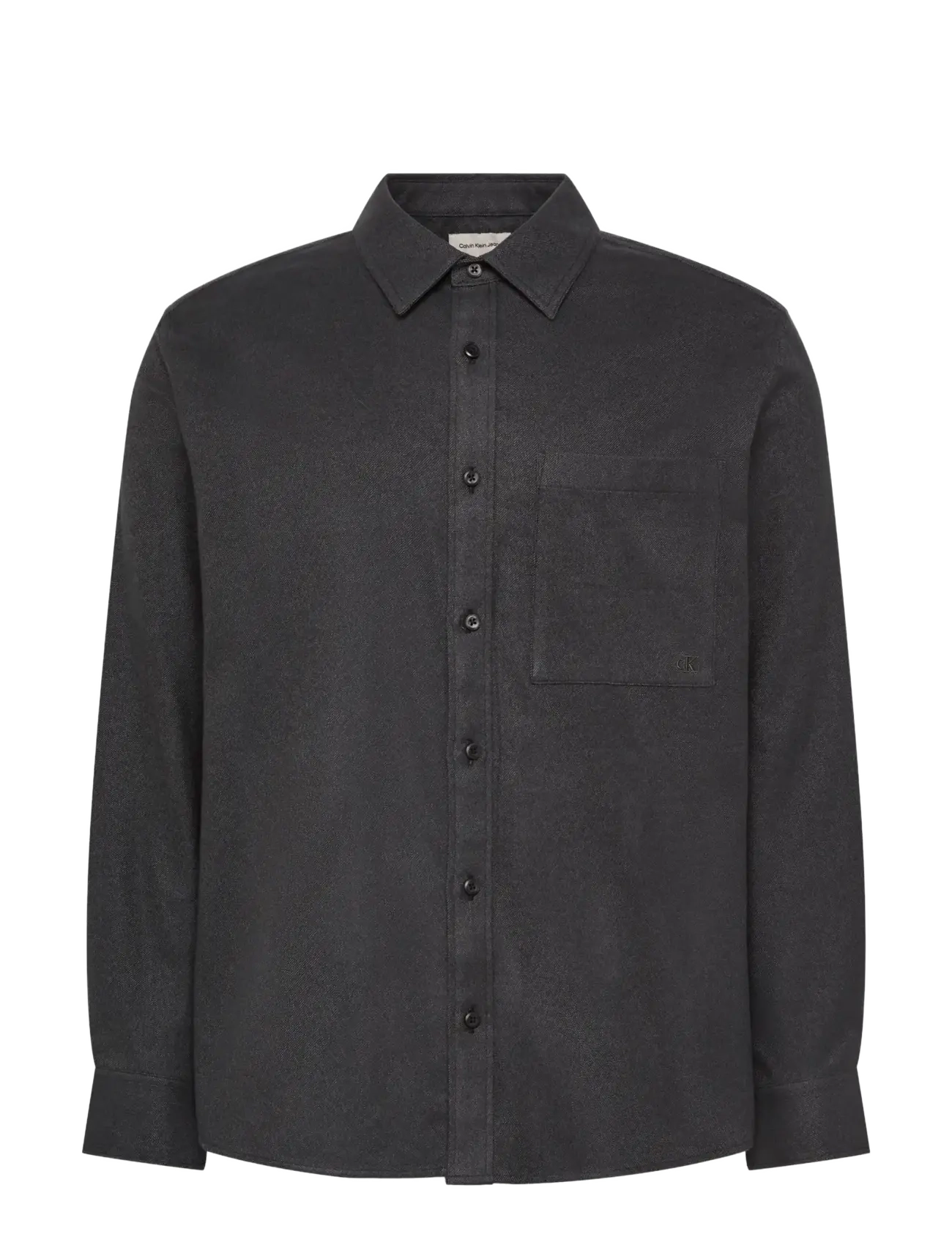 Calvin Klein Jeans LS MELANGE FLANNEL  EASY SHIRT - Overhemden - BLACK / grey