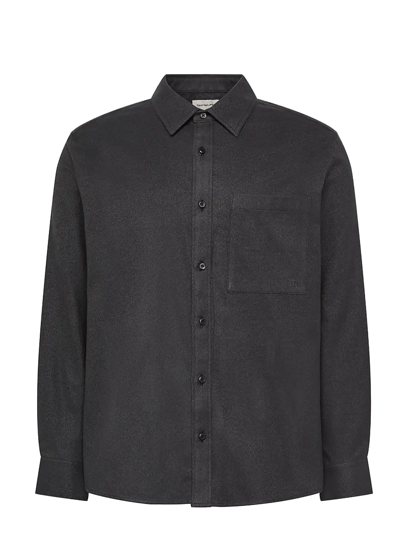 Calvin Klein Jeans - LS MELANGE FLANNEL EASY SHIRT - flanellskjortor - black - 1