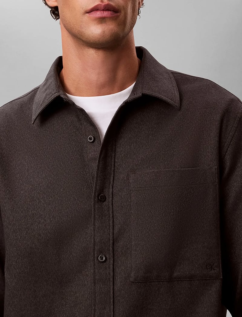 Calvin Klein Jeans - LS MELANGE FLANNEL EASY SHIRT - flanellskjortor - black - 4