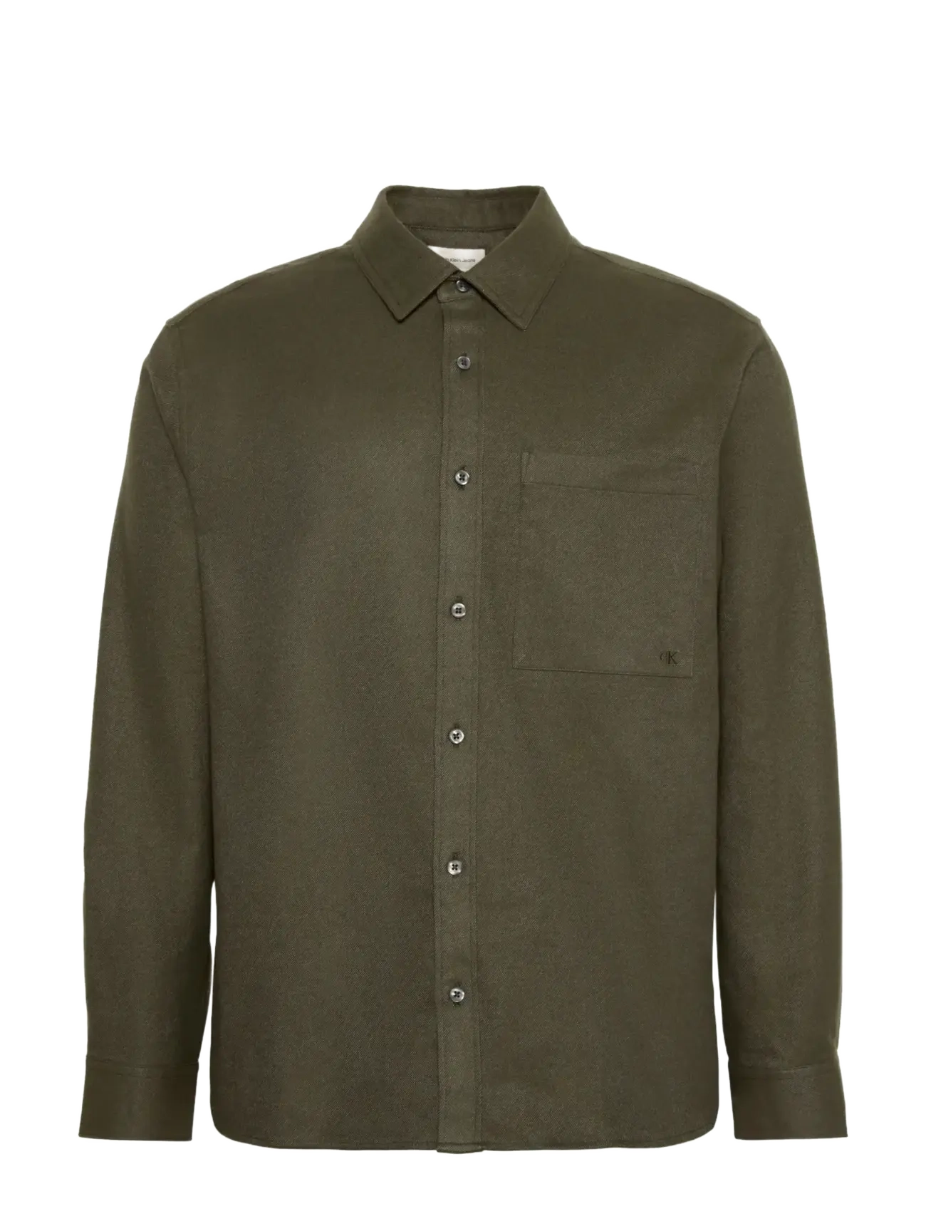 Calvin Klein Jeans LS MELANGE FLANNEL  EASY SHIRT - Overhemden - FATIGUE / khaki/green