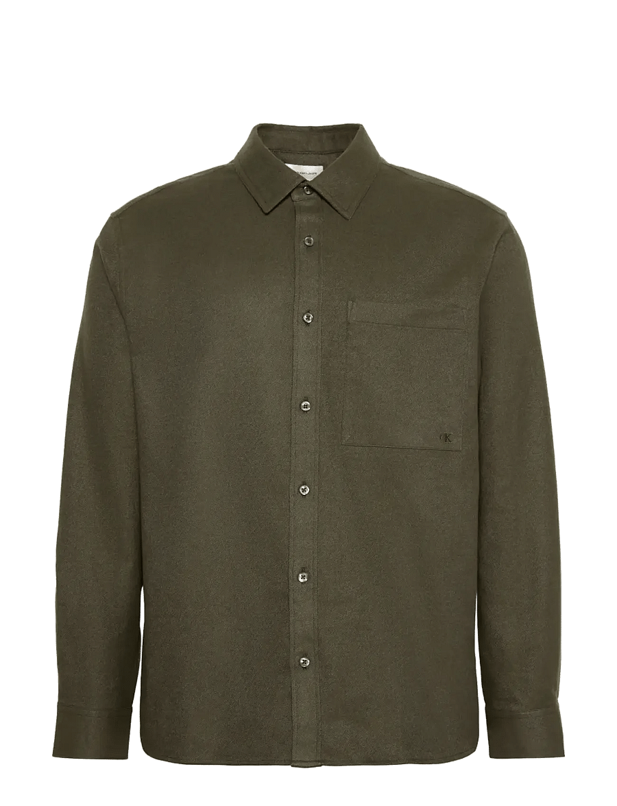 Calvin Klein Jeans - LS MELANGE FLANNEL EASY SHIRT - flannel-skjorter - fatigue - 1