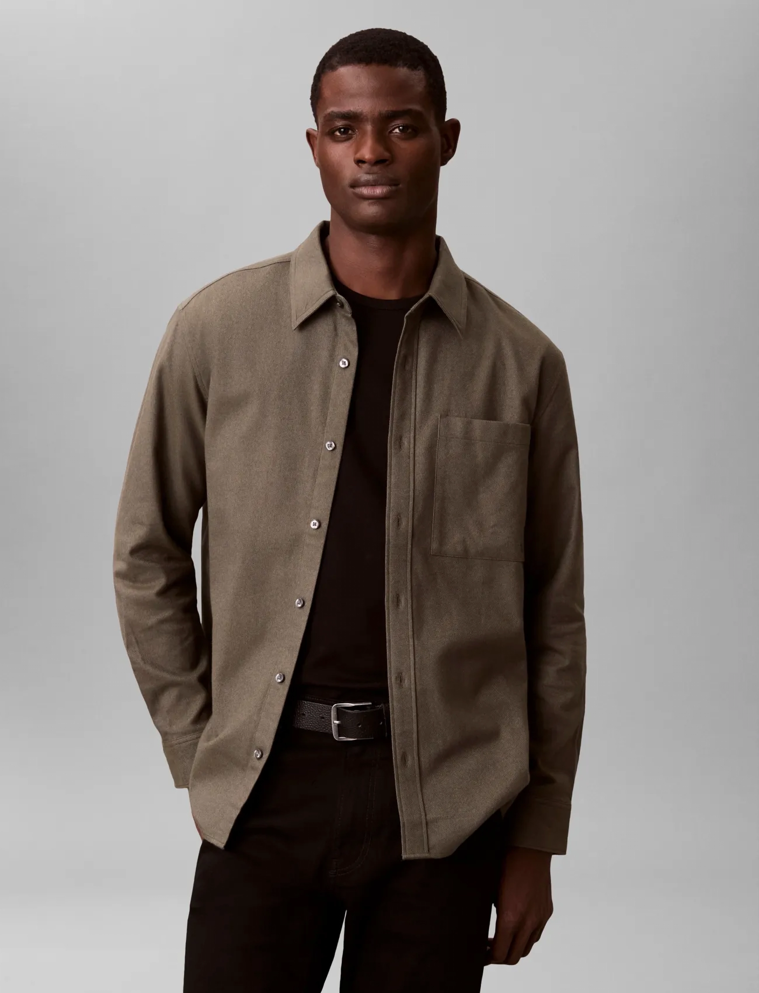 Calvin Klein Jeans - LS MELANGE FLANNEL EASY SHIRT - flannel-skjorter - fatigue - 3