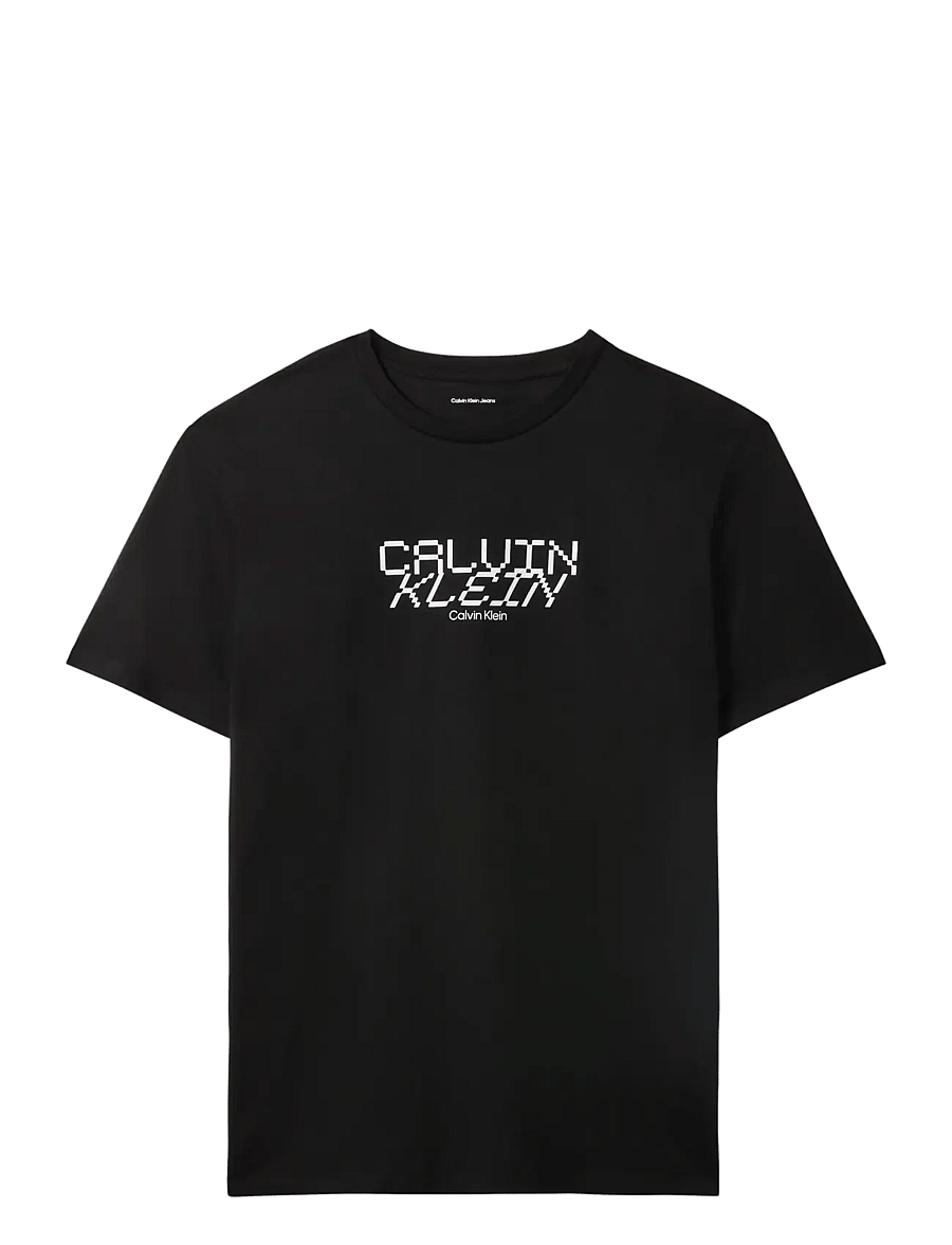 Calvin Klein Jeans - SS 30s WHSL SP CALVIN FUTURA GRA - kurzärmelige t-shirts - black - 1