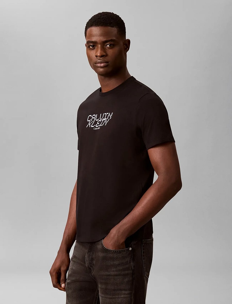 Calvin Klein Jeans - SS 30s WHSL SP CALVIN FUTURA GRA - kurzärmelige t-shirts - black - 4