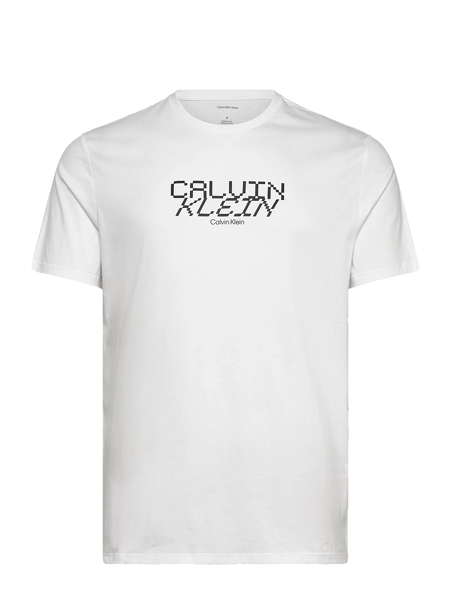 Calvin Klein Jeans - SS 30s WHSL SP CALVIN FUTURA GRA - short-sleeved t-shirts - brilliant white - 1