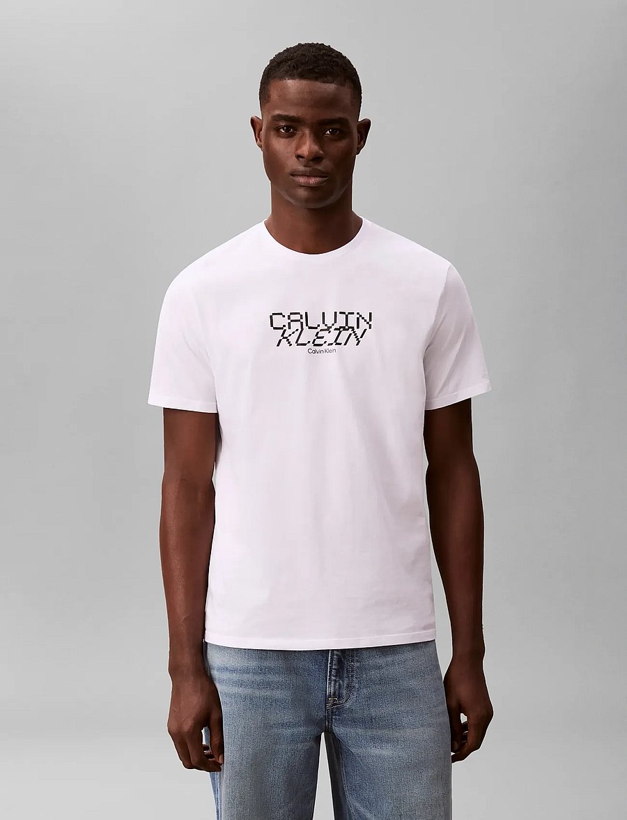 Calvin Klein Jeans - SS 30s WHSL SP CALVIN FUTURA GRA - short-sleeved t-shirts - brilliant white - 4