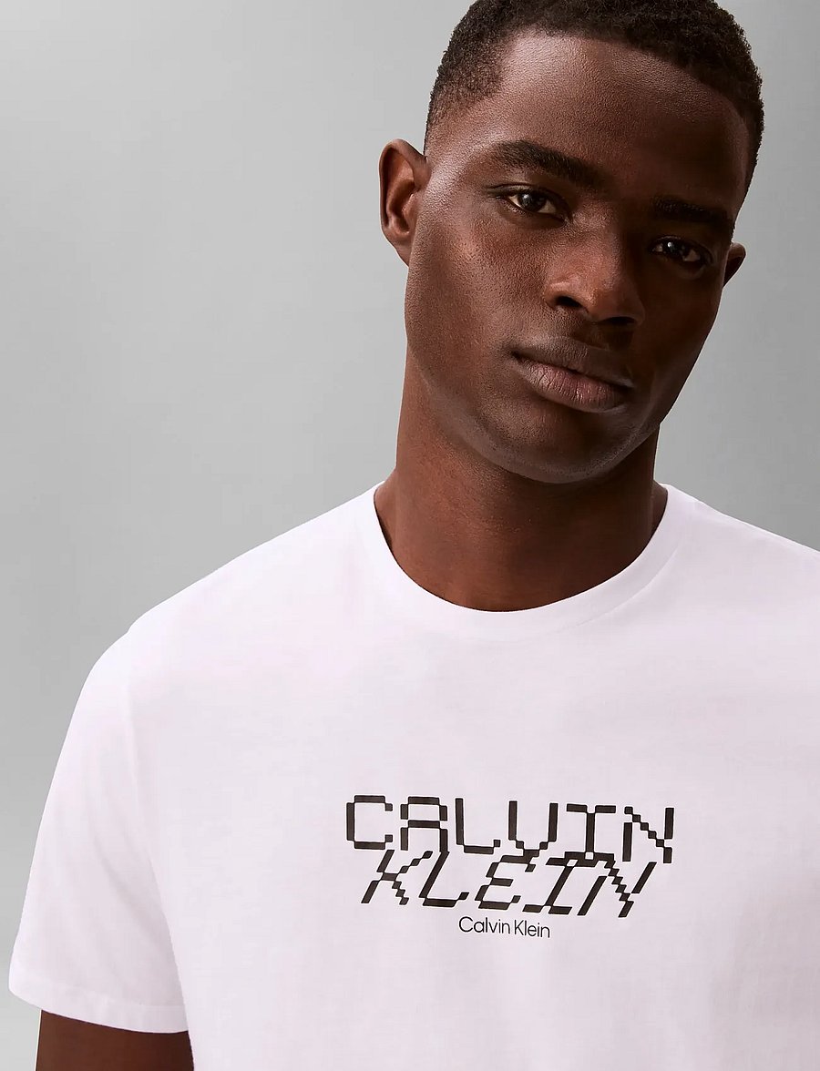 Calvin Klein Jeans - SS 30s WHSL SP CALVIN FUTURA GRA - short-sleeved t-shirts - brilliant white - 5