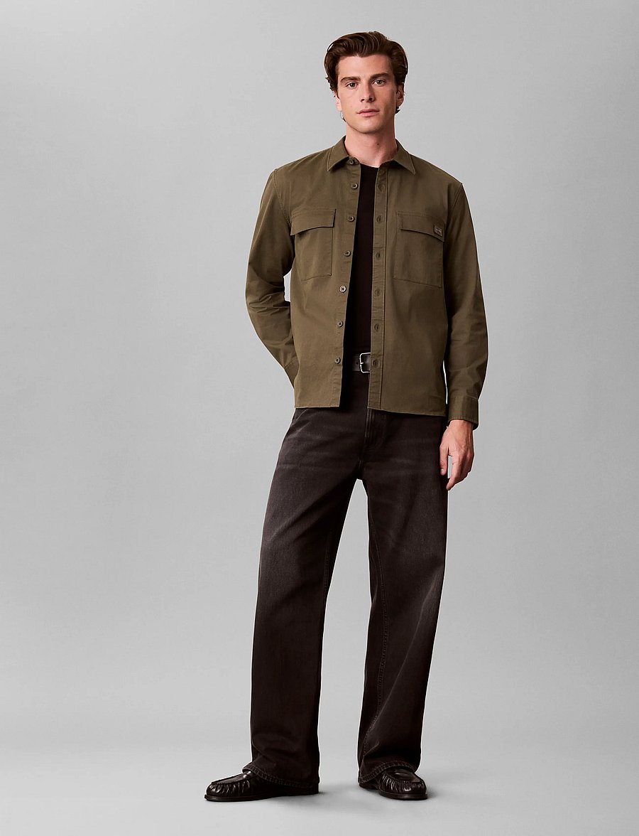 Calvin Klein Jeans - LS COMFORT COTTON EASY OVERSHIRT - Überhemden - olive night - 0