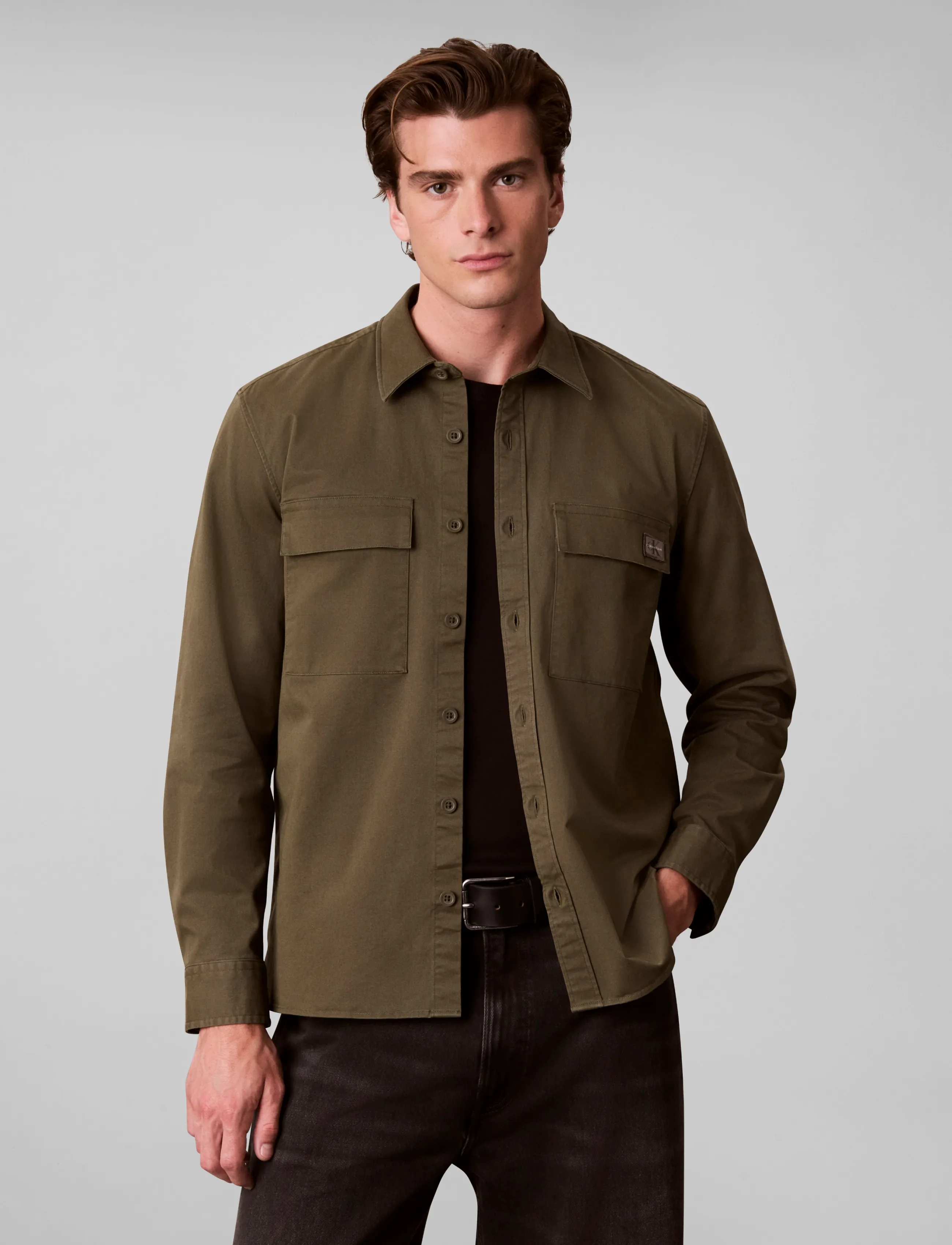 Calvin Klein Jeans - LS COMFORT COTTON EASY OVERSHIRT - Überhemden - olive night - 3