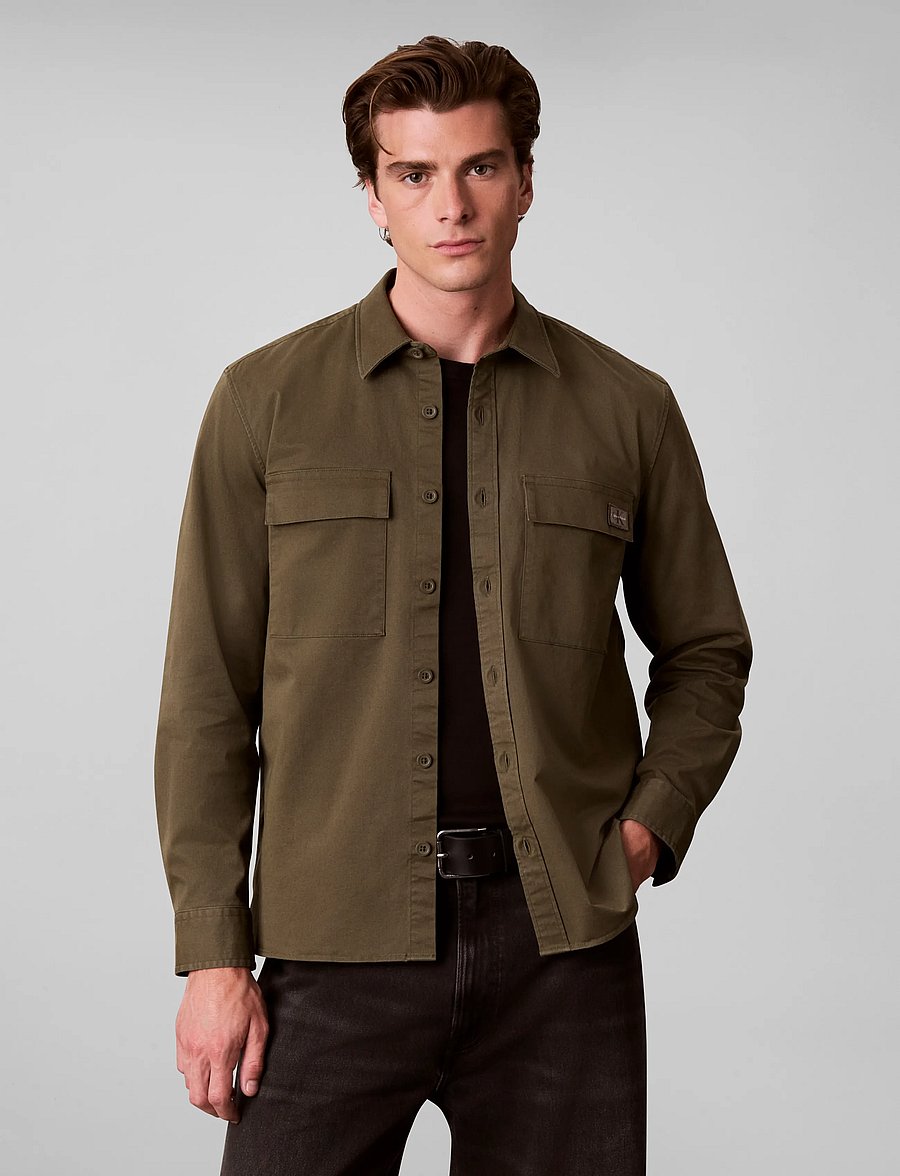 Calvin Klein Jeans - LS COMFORT COTTON EASY OVERSHIRT - Überhemden - olive night - 3