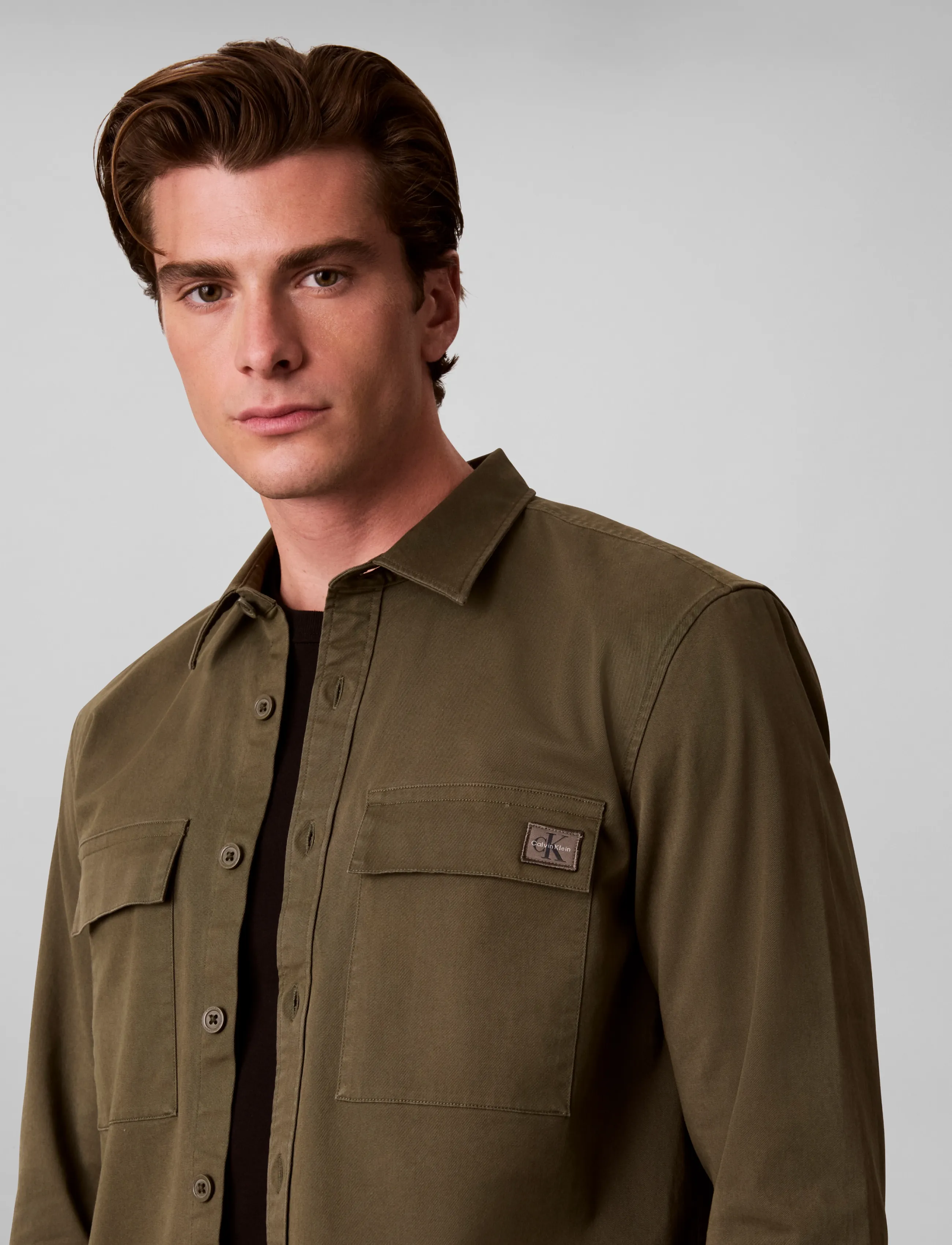 Calvin Klein Jeans - LS COMFORT COTTON EASY OVERSHIRT - Überhemden - olive night - 4