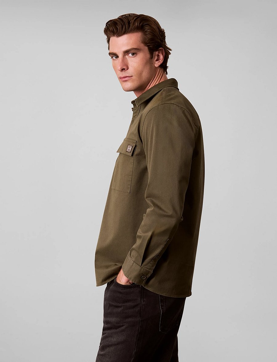 Calvin Klein Jeans - LS COMFORT COTTON EASY OVERSHIRT - Überhemden - olive night - 5